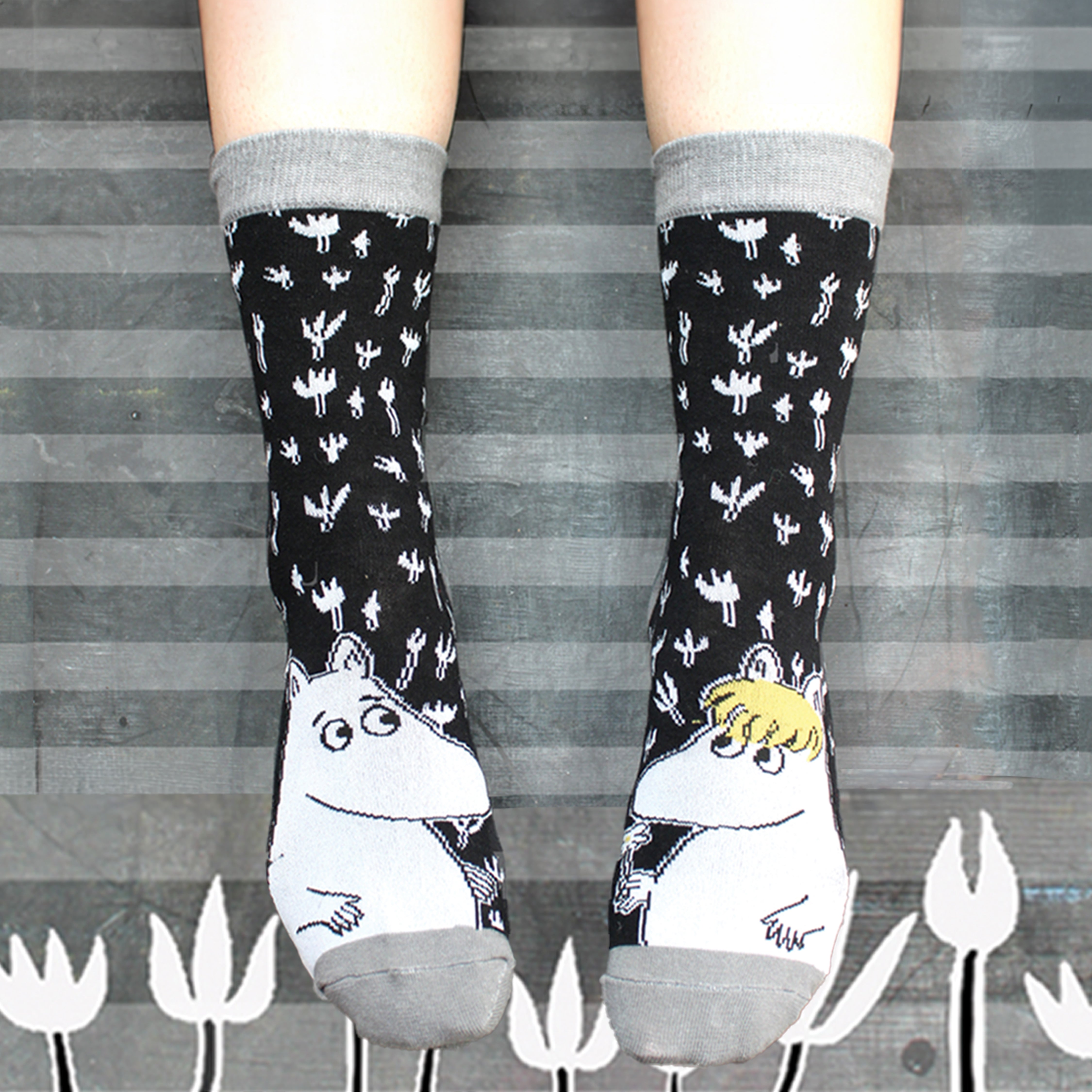 Moomin Black Printed Socks