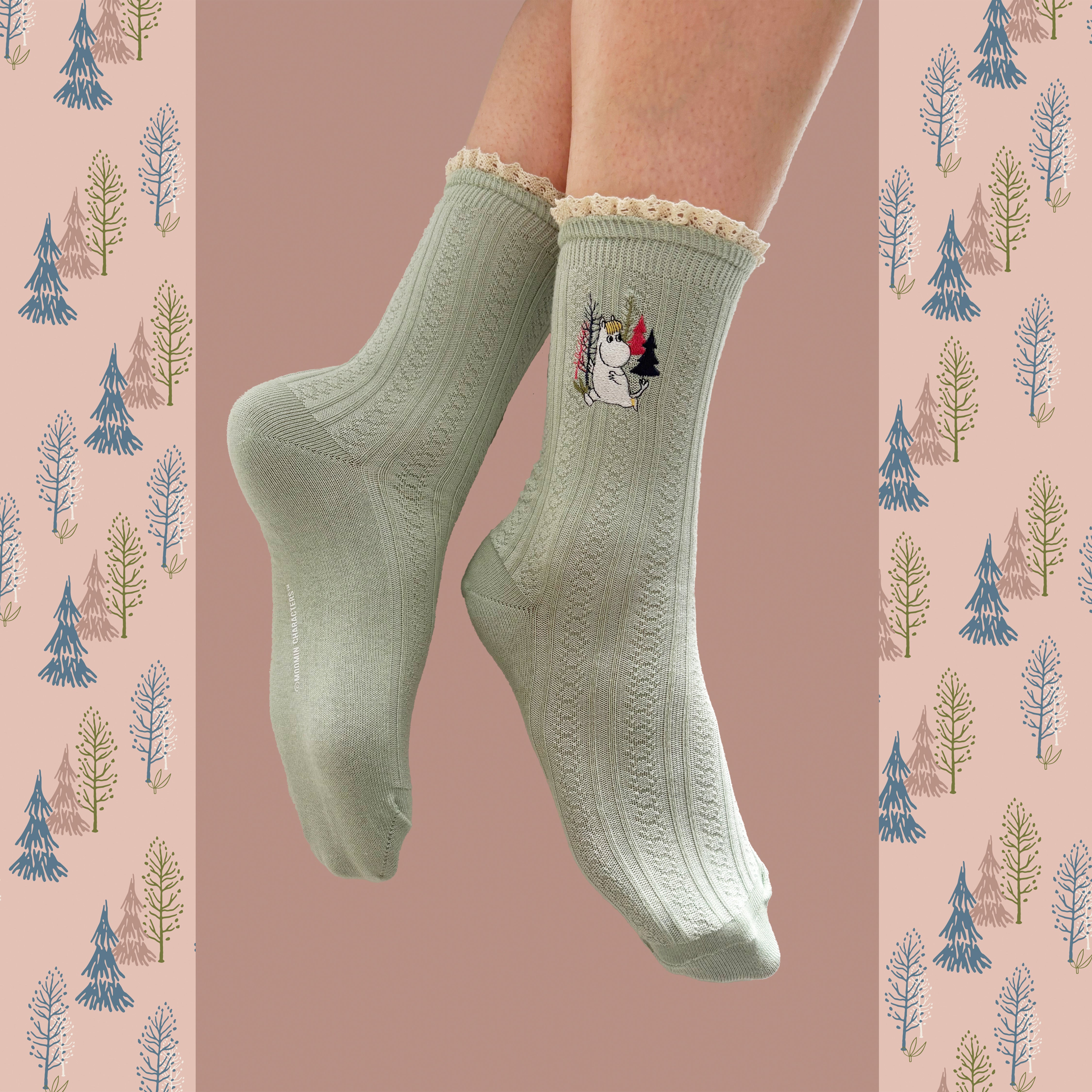 Moomin Green Lace Snorkmaiden Socks