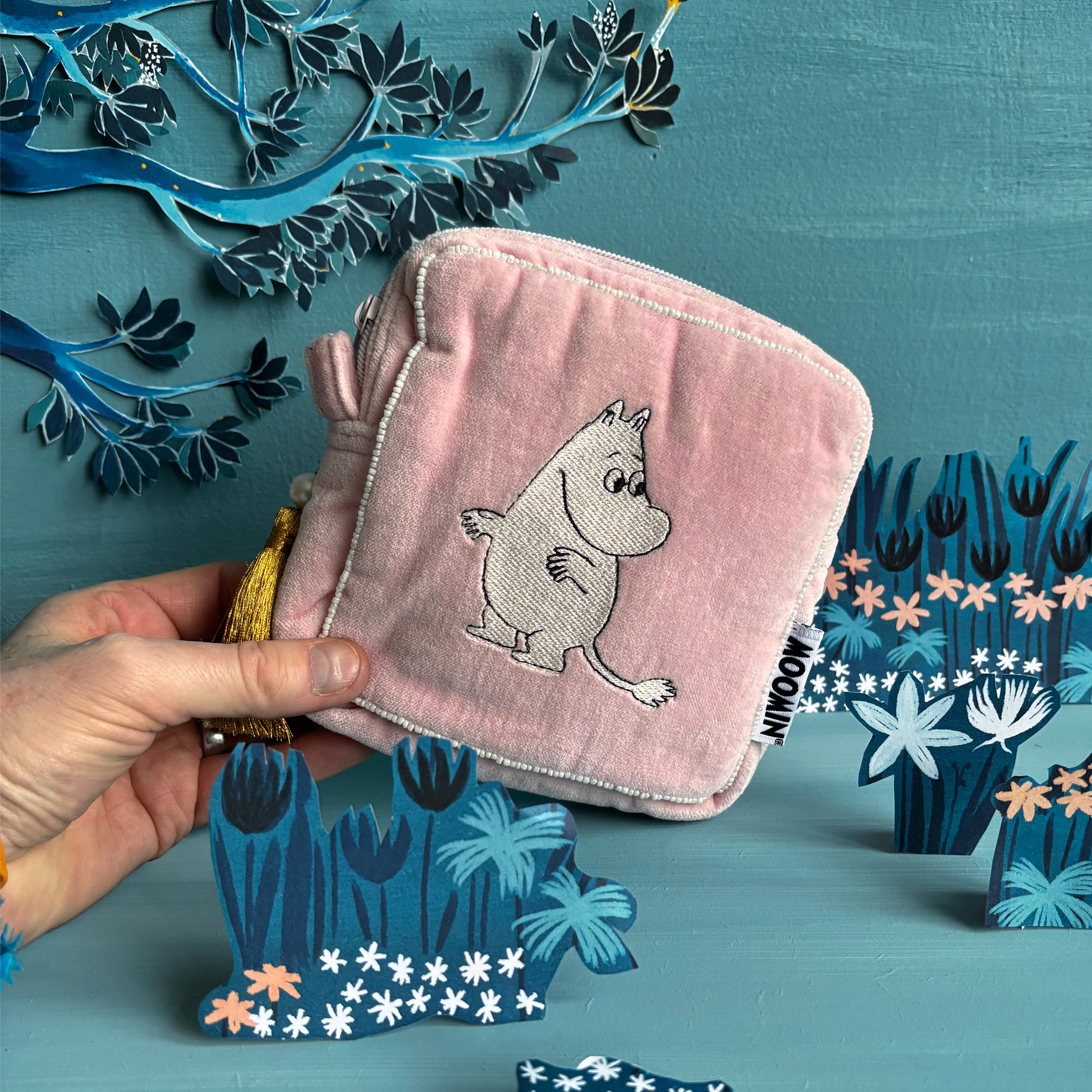 Moomin Velvet 'Love' Makeup Bag