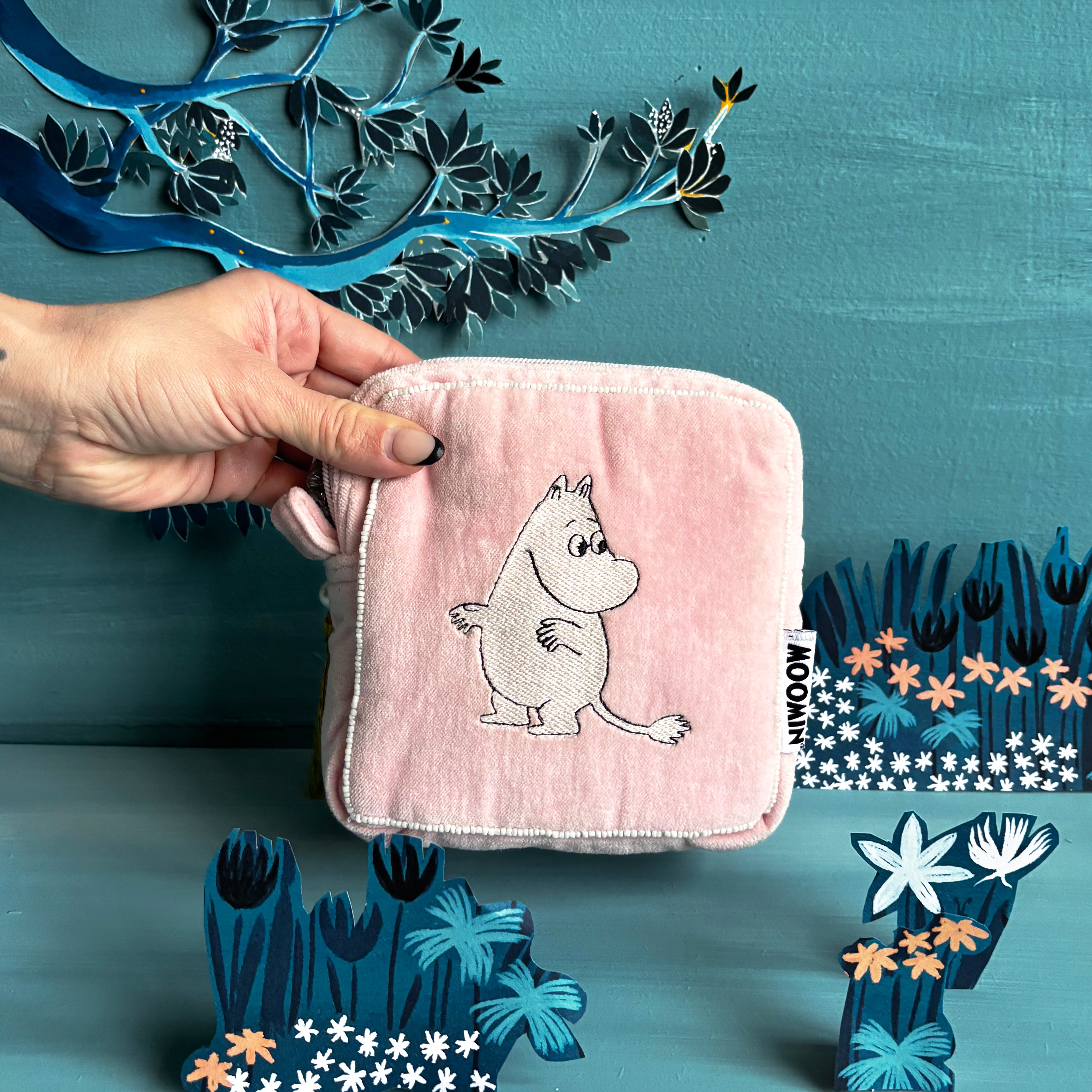 Moomin Velvet 'Love' Makeup Bag