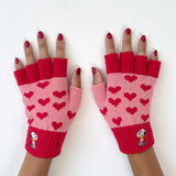 Peanuts Love Fingerless Gloves