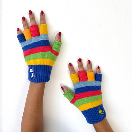 Peanuts Rainbow Fingerless Gloves