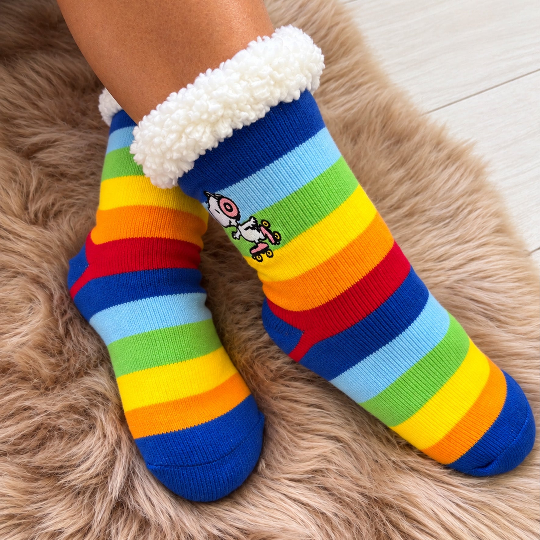 Peanuts Rainbow Slipper Socks