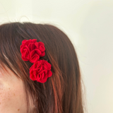 Red Rose Hair Slides