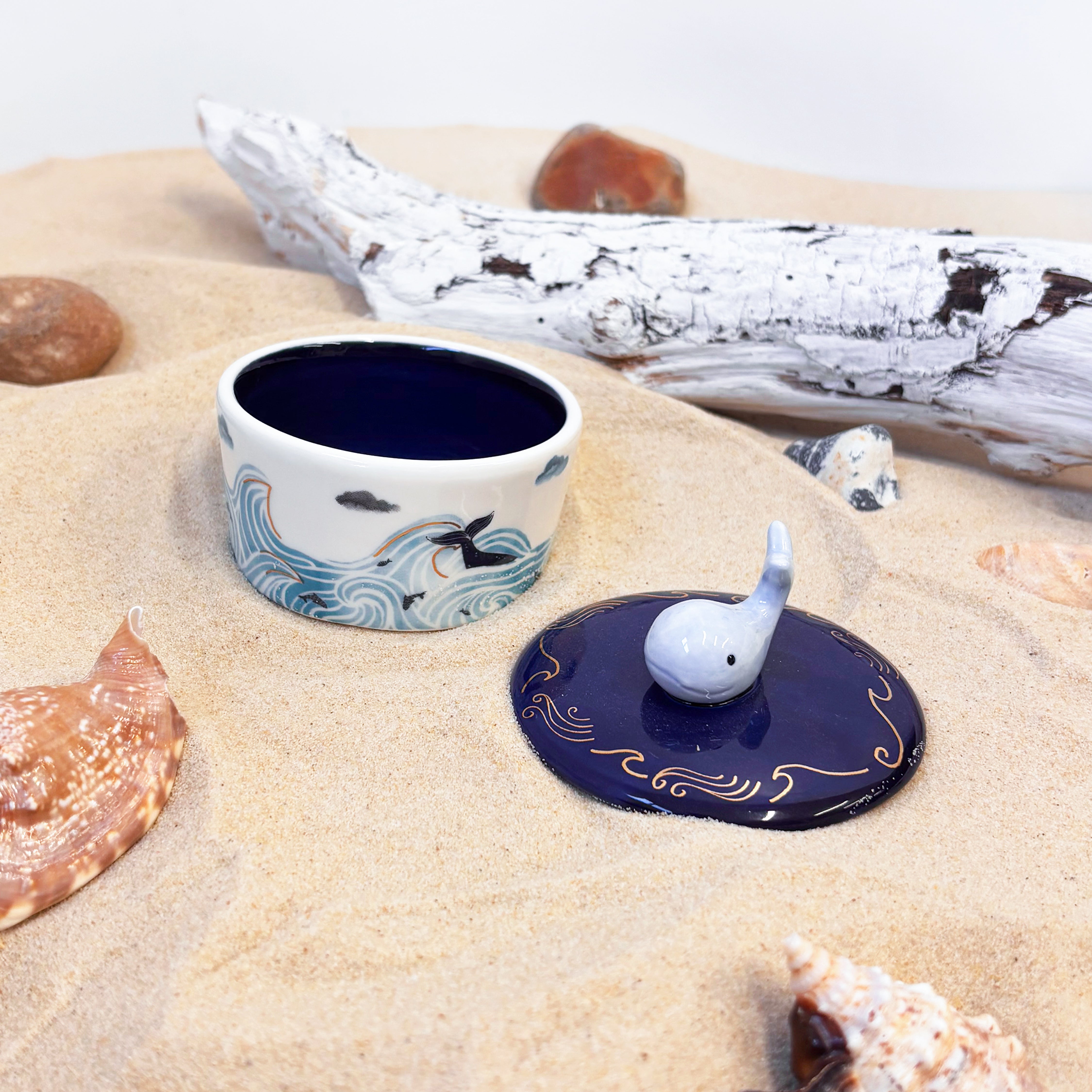 By the Sea Whale Trinket Pot