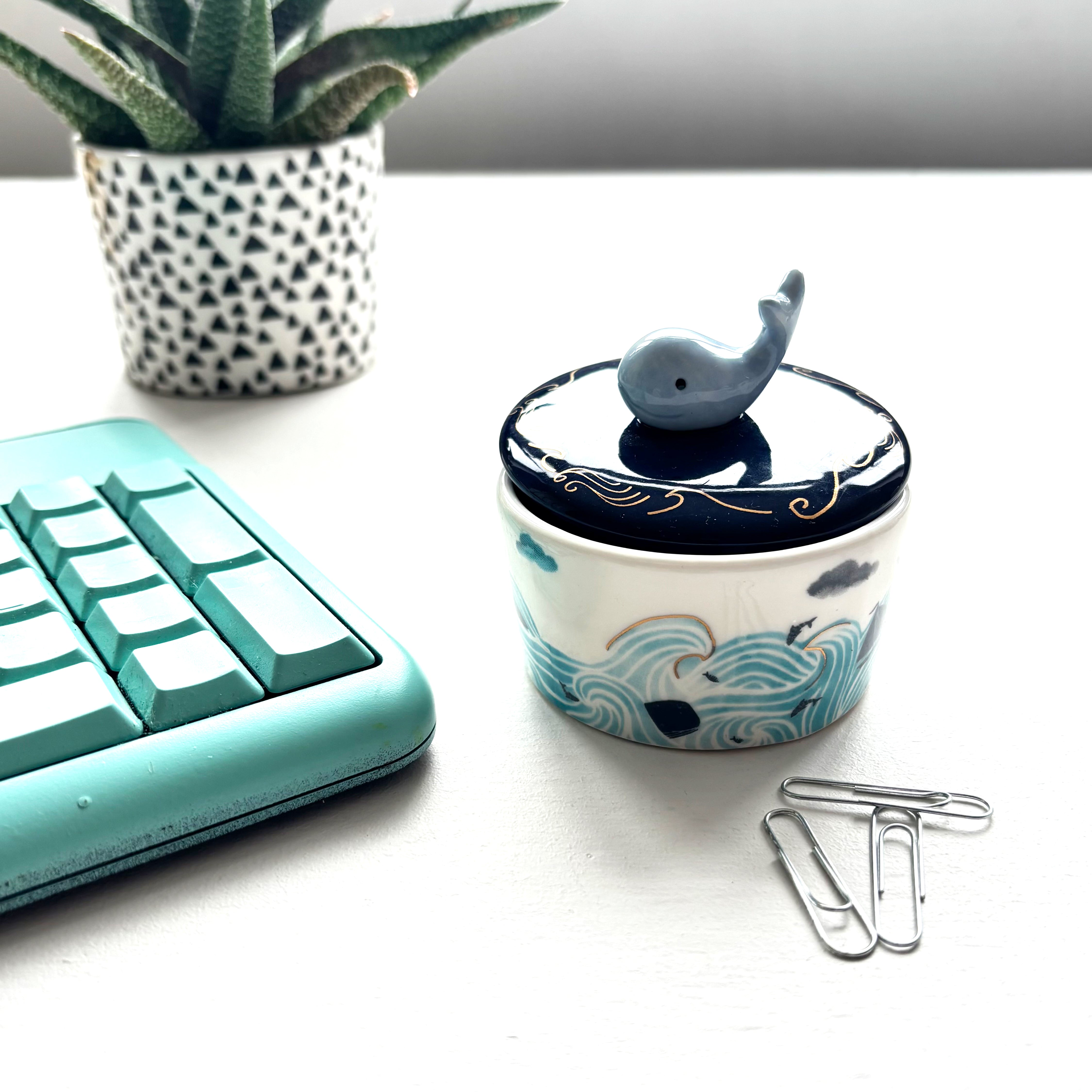 By the Sea Whale Trinket Pot