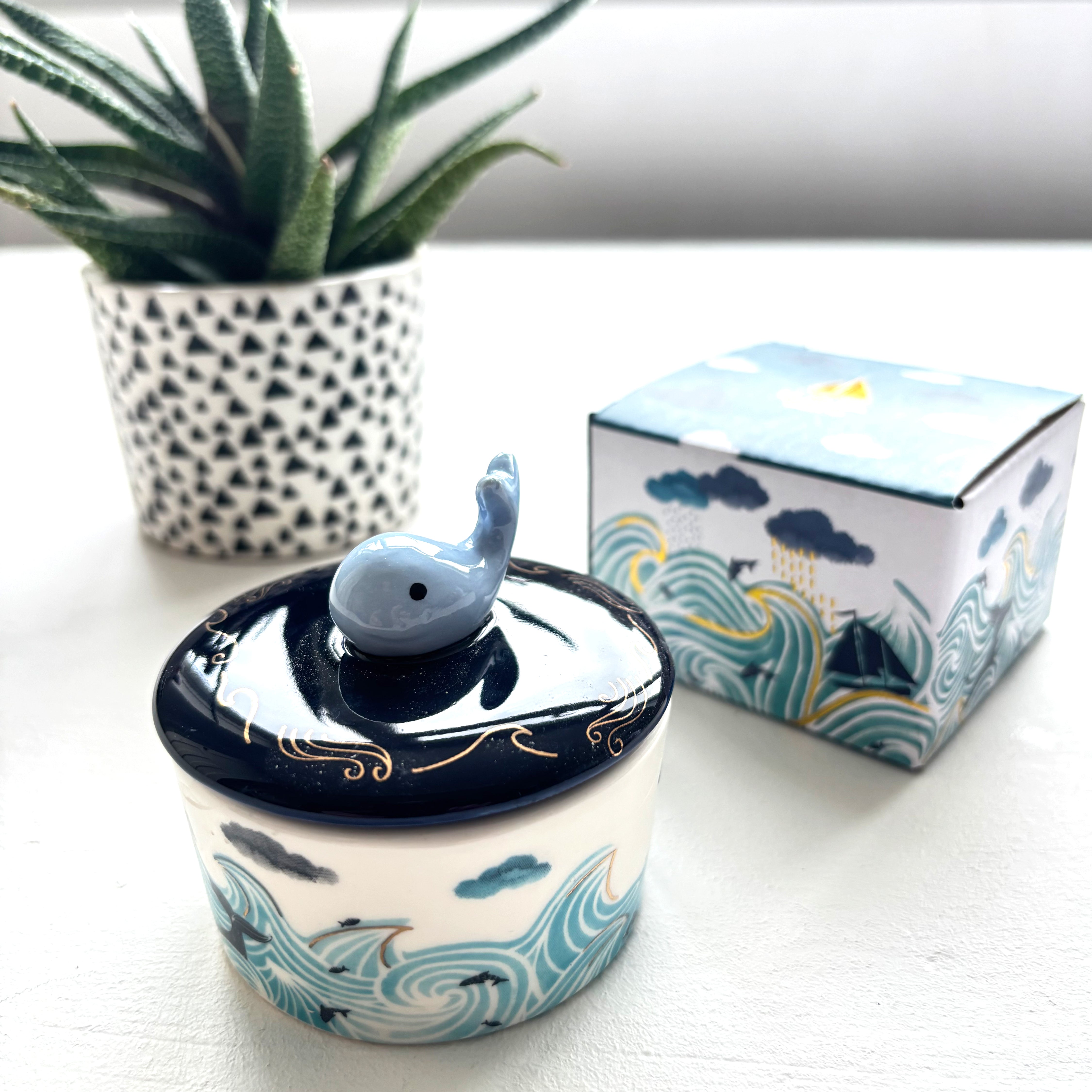 By the Sea Whale Trinket Pot