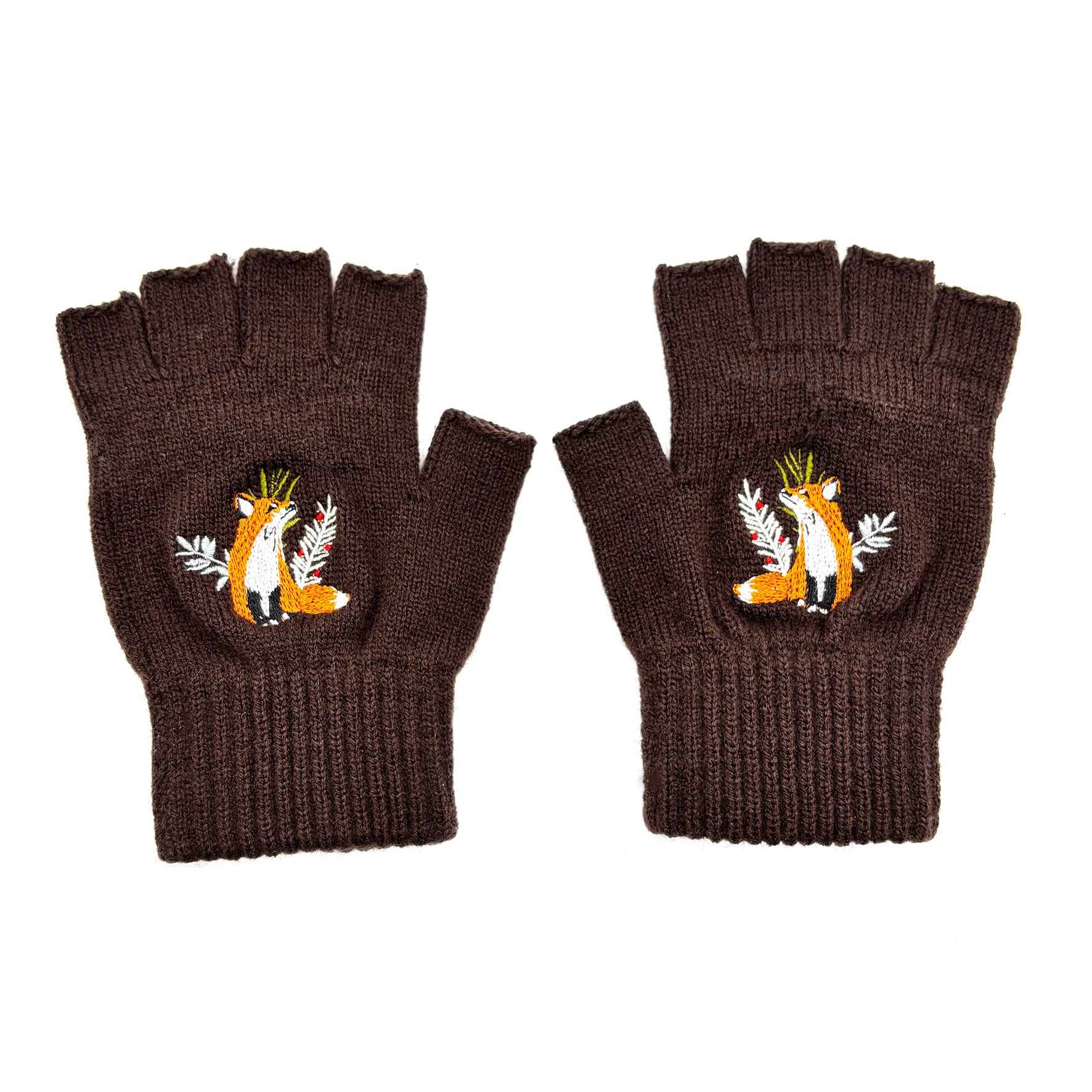 Secret Garden Chocolate Fox Fingerless Gloves
