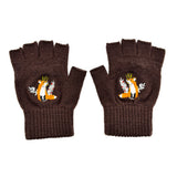 Secret Garden Chocolate Fox Fingerless Gloves