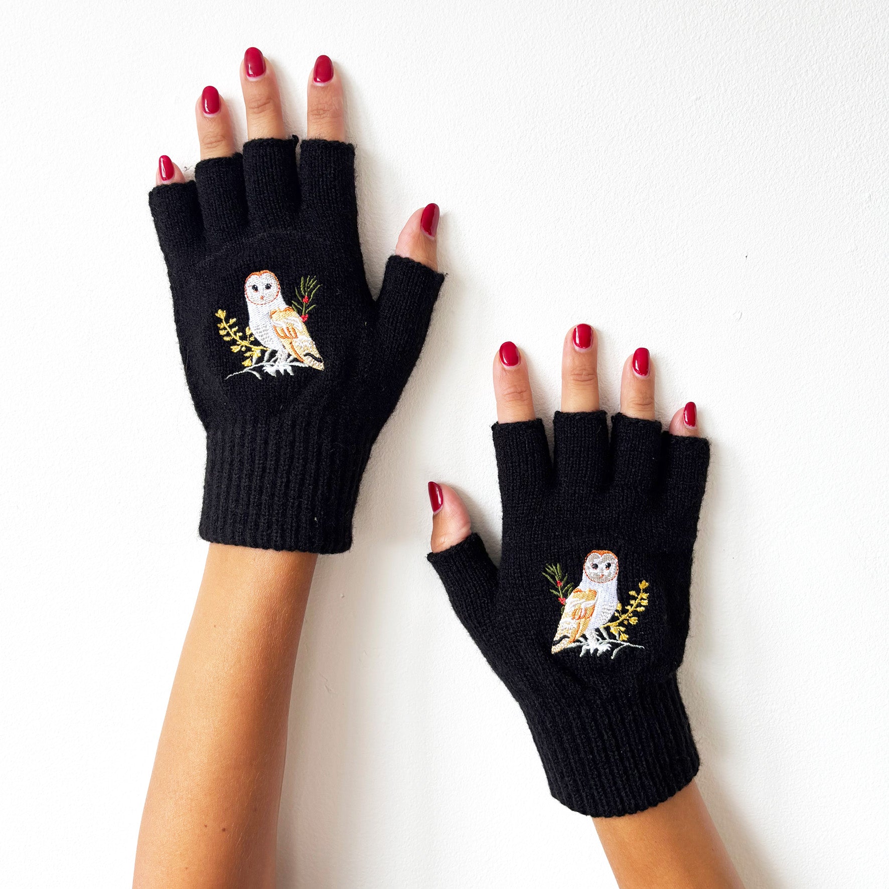 Secret Garden Fingerless Owl Gloves