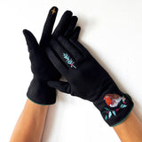 Secret Garden Black Robin Gloves
