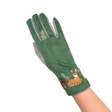 Secret Garden Embroidered Deer Gloves