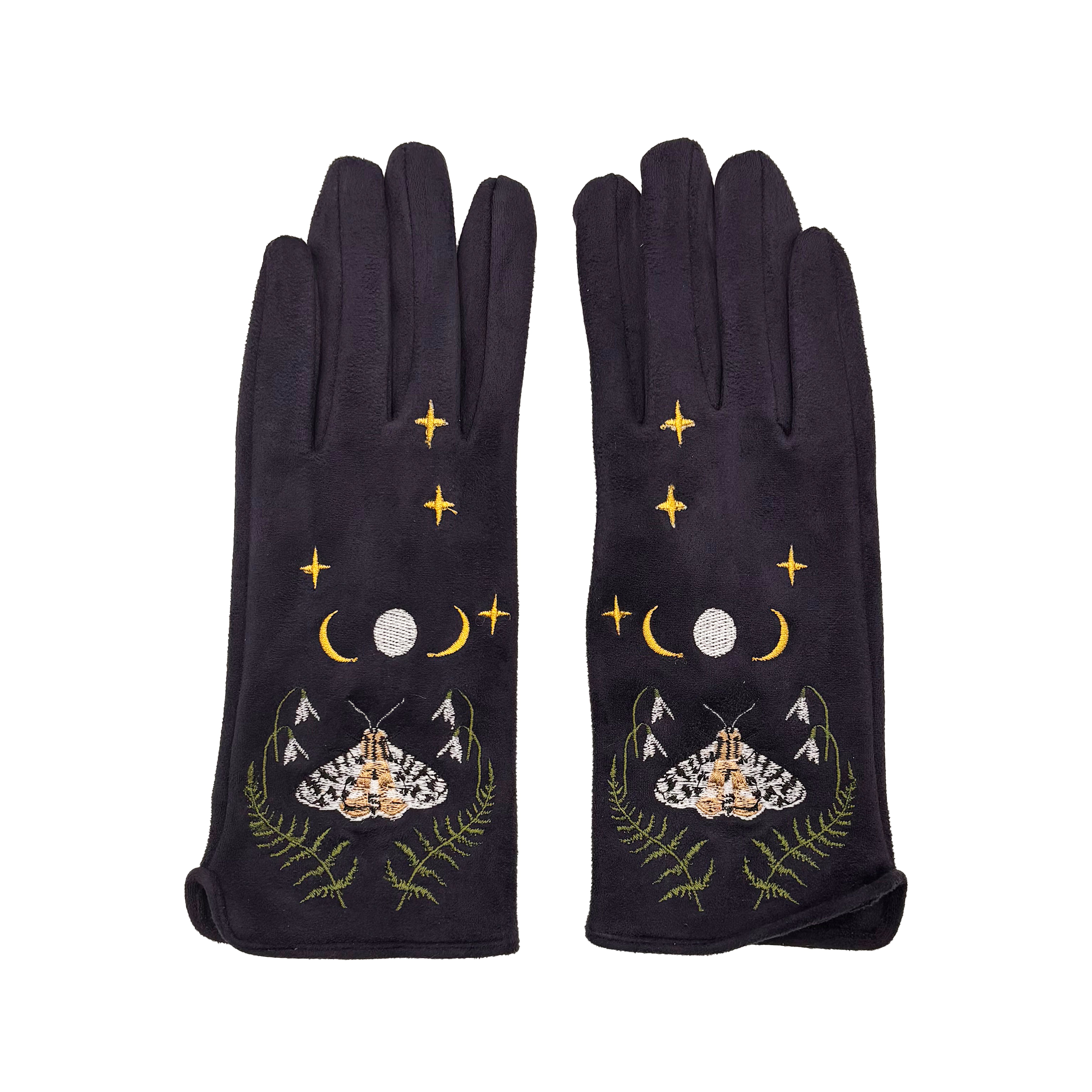 Secret Garden Embroidered Moth Gloves