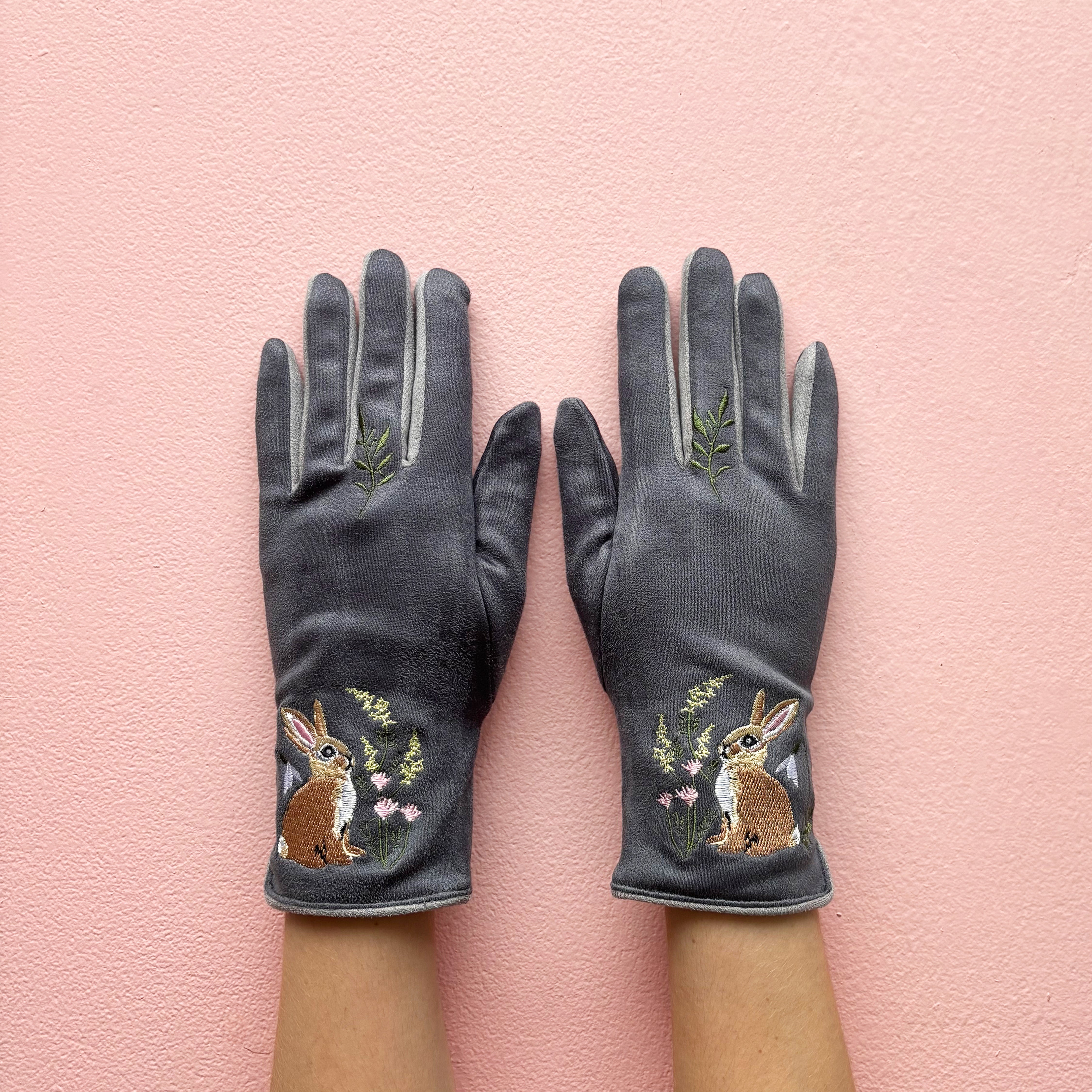 Secret Garden Embroidered Rabbit Gloves