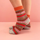 Secret Garden Robin Fair Isle Socks