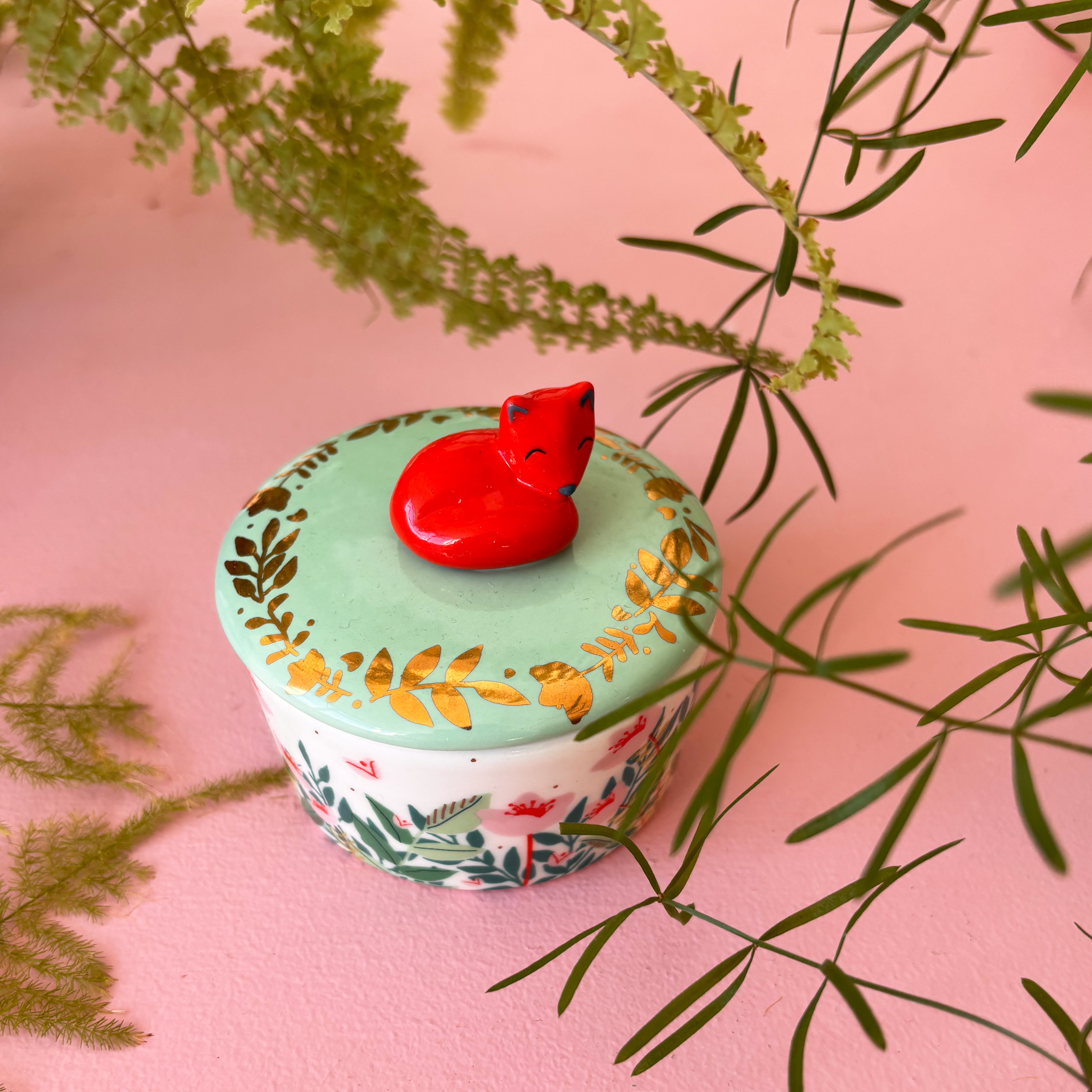 Secret Garden Fox Trinket Pot