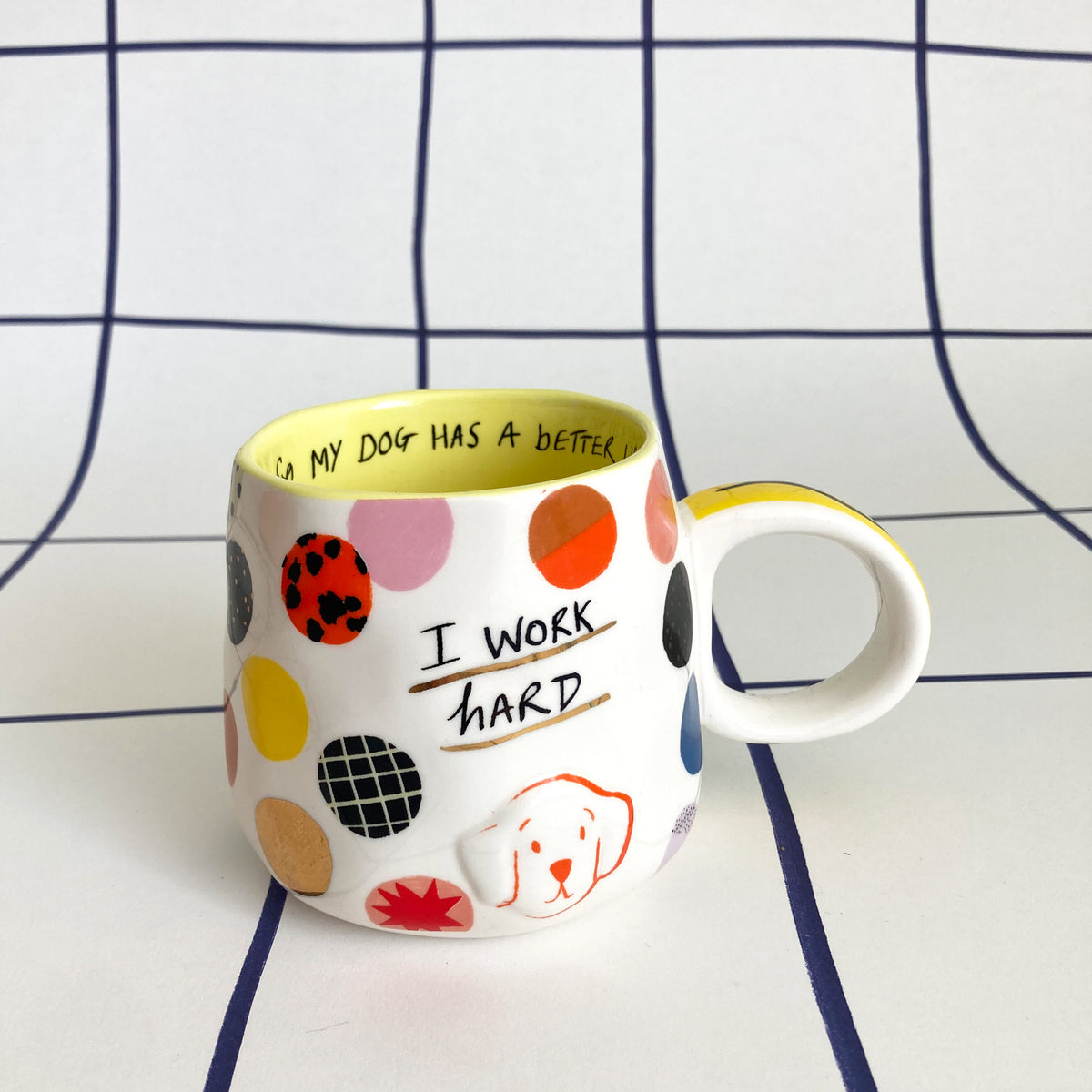 Small Talk 'I Work Hard' Cup