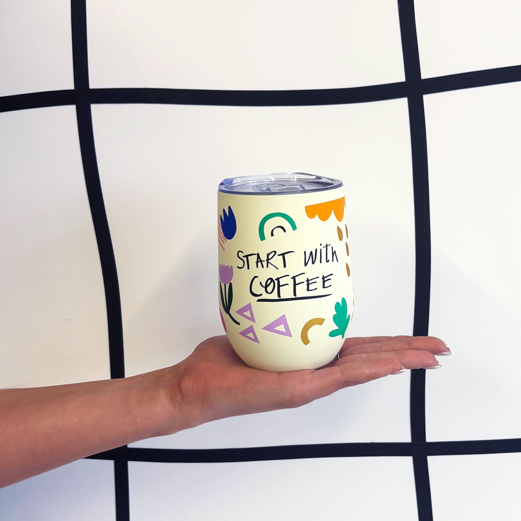 Small Talk Travel Mug 'Start with Coffee