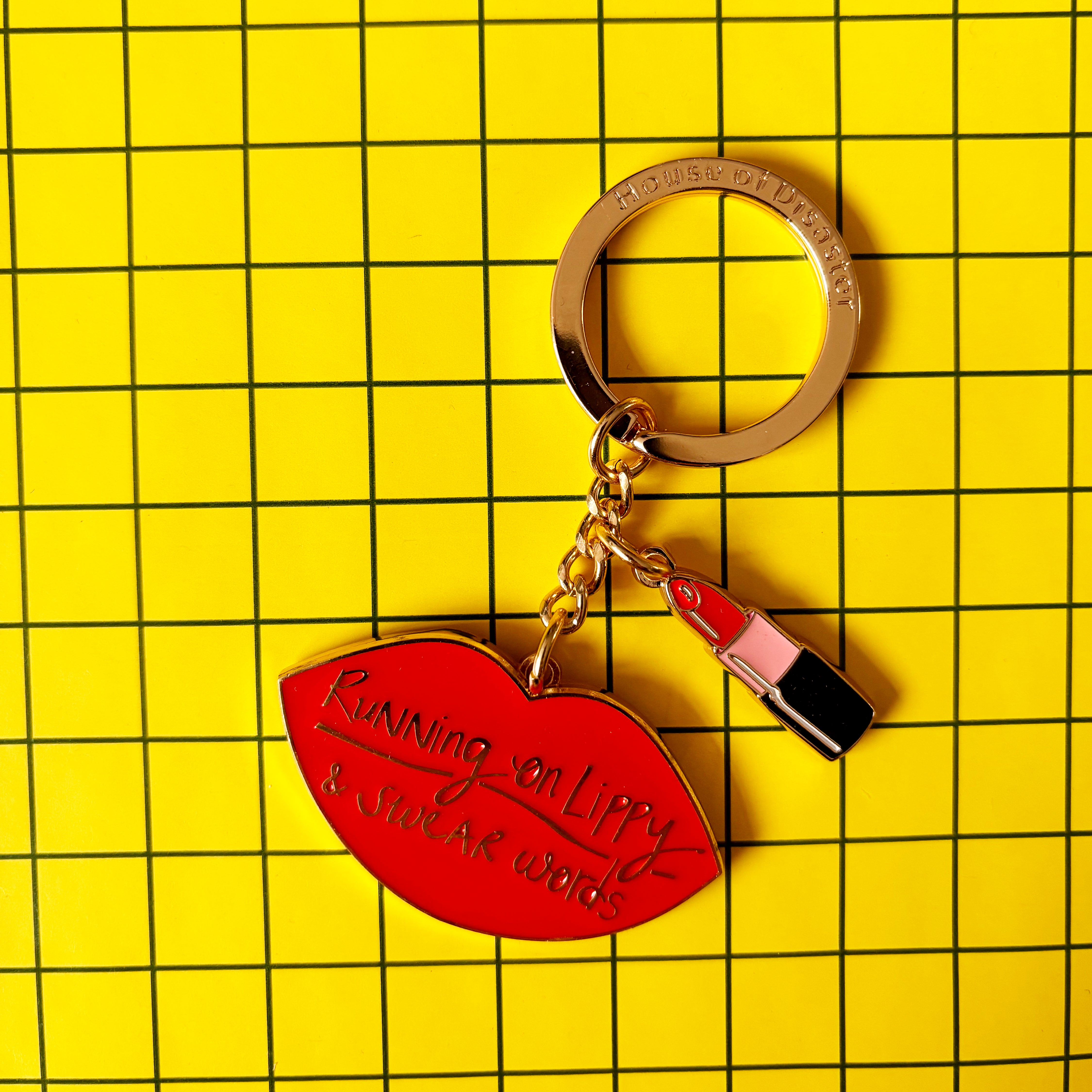 Small Talk 'Running on lippy and swear words' Keyring