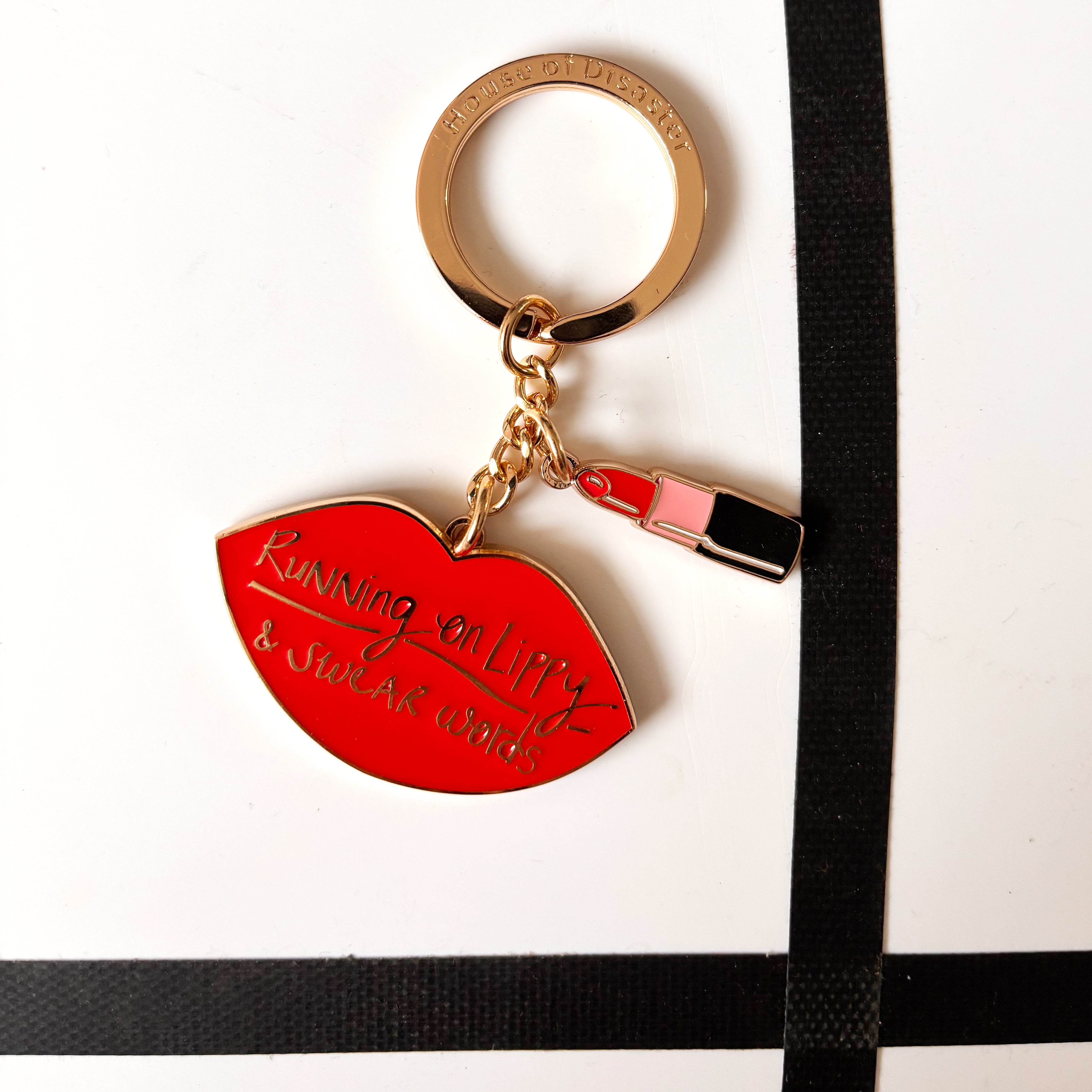 Small Talk 'Running on lippy and swear words' Keyring