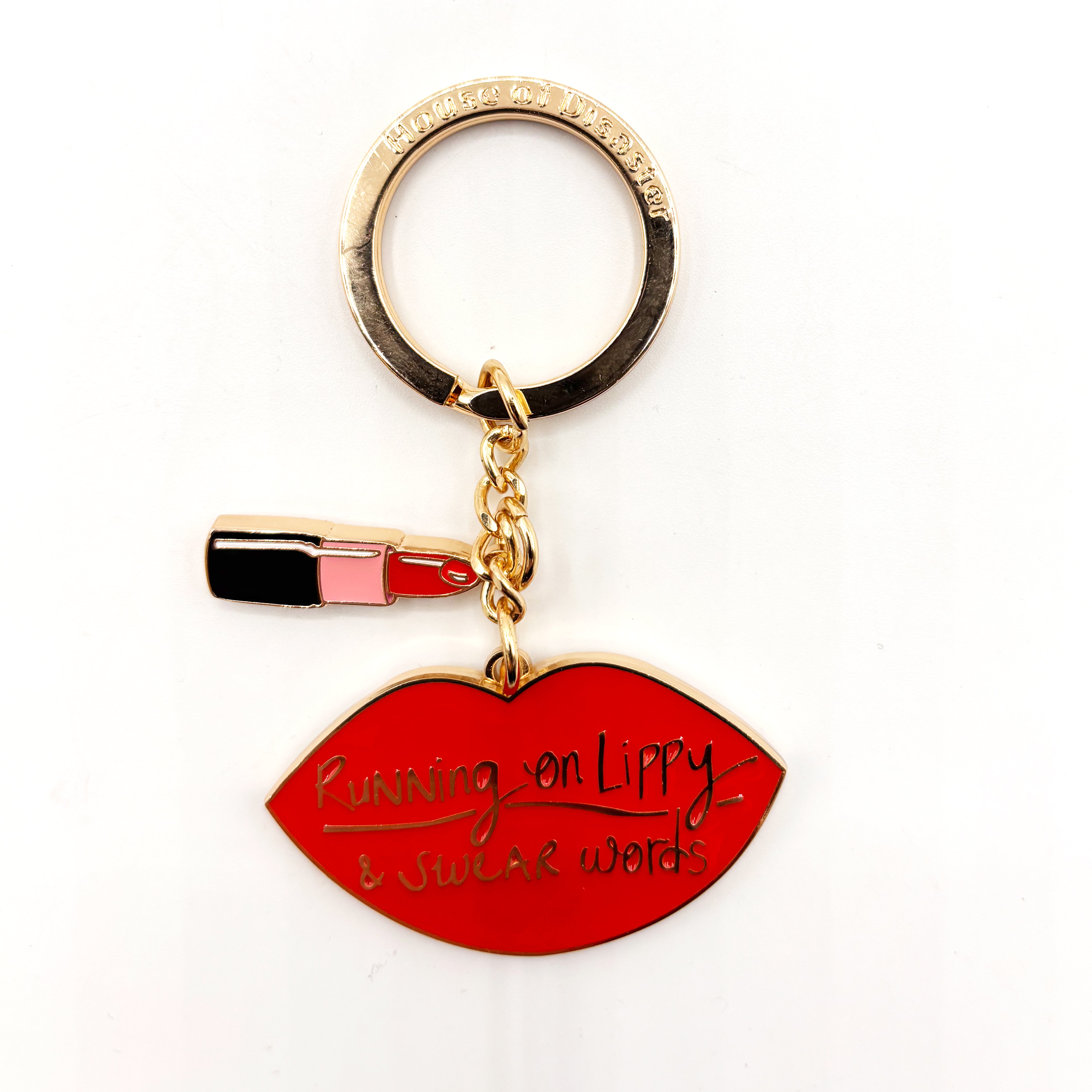 Small Talk 'Running on lippy and swear words' Keyring