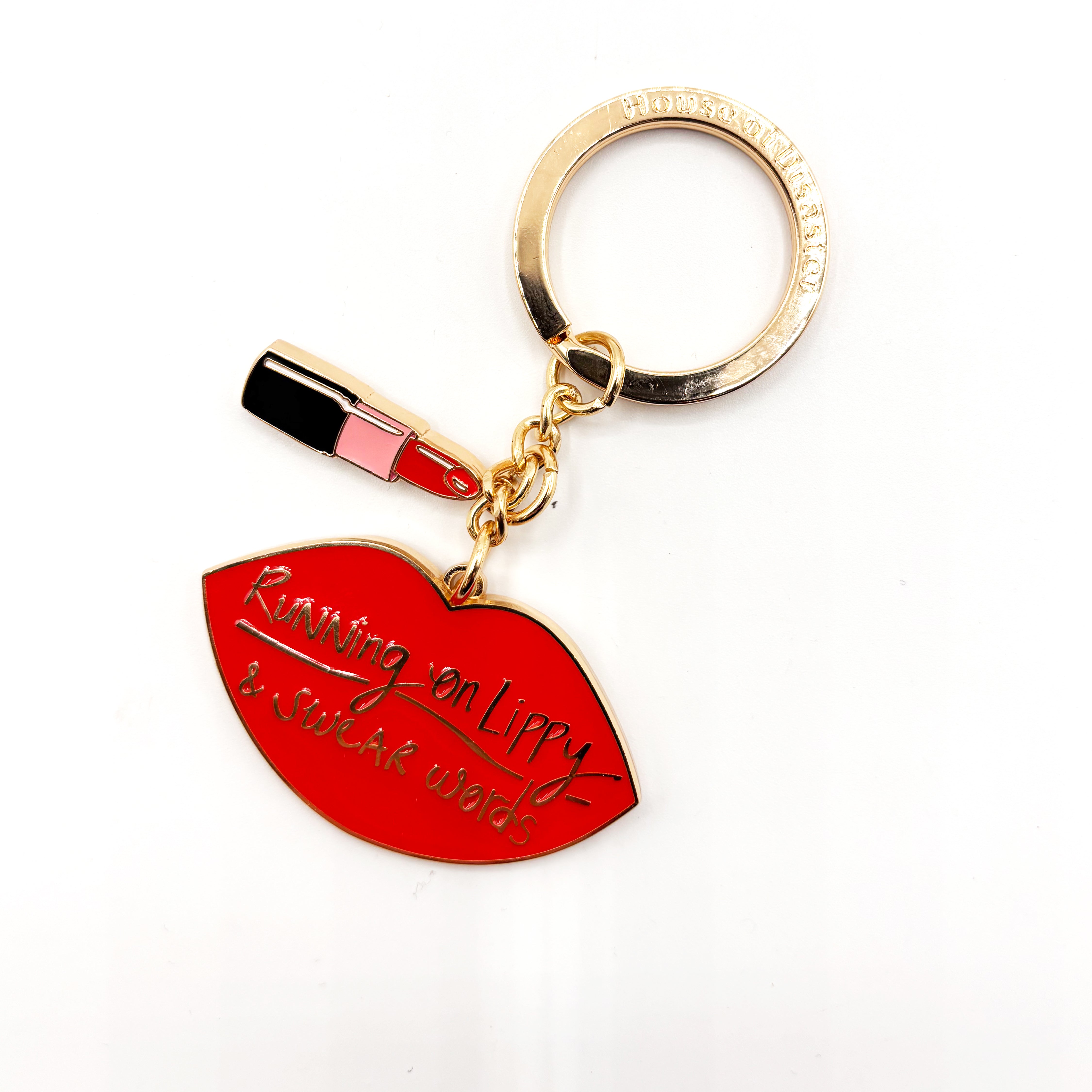 Small Talk 'Running on lippy and swear words' Keyring