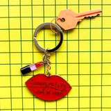 Small Talk 'Running on lippy and swear words' Keyring
