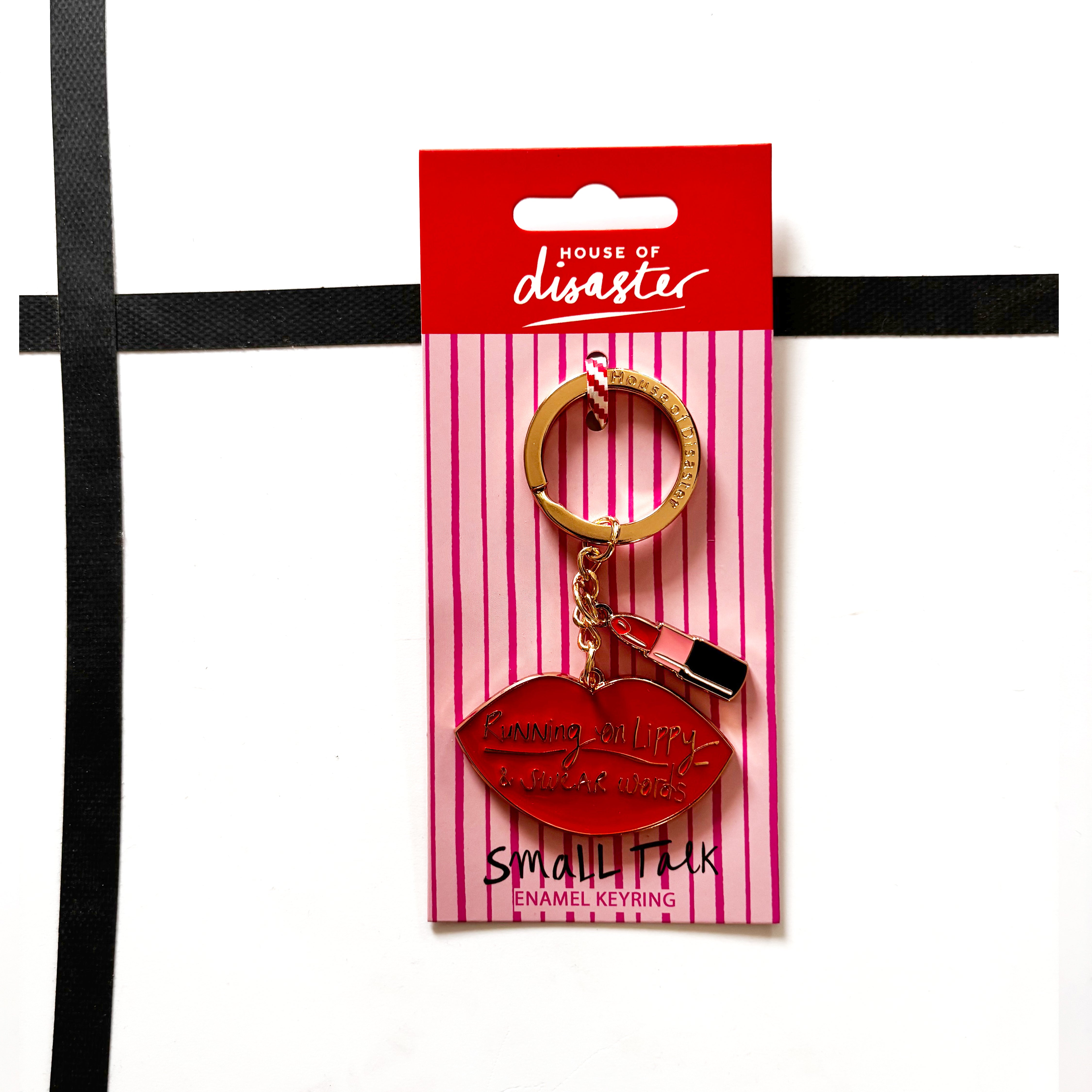 Small Talk 'Running on lippy and swear words' Keyring