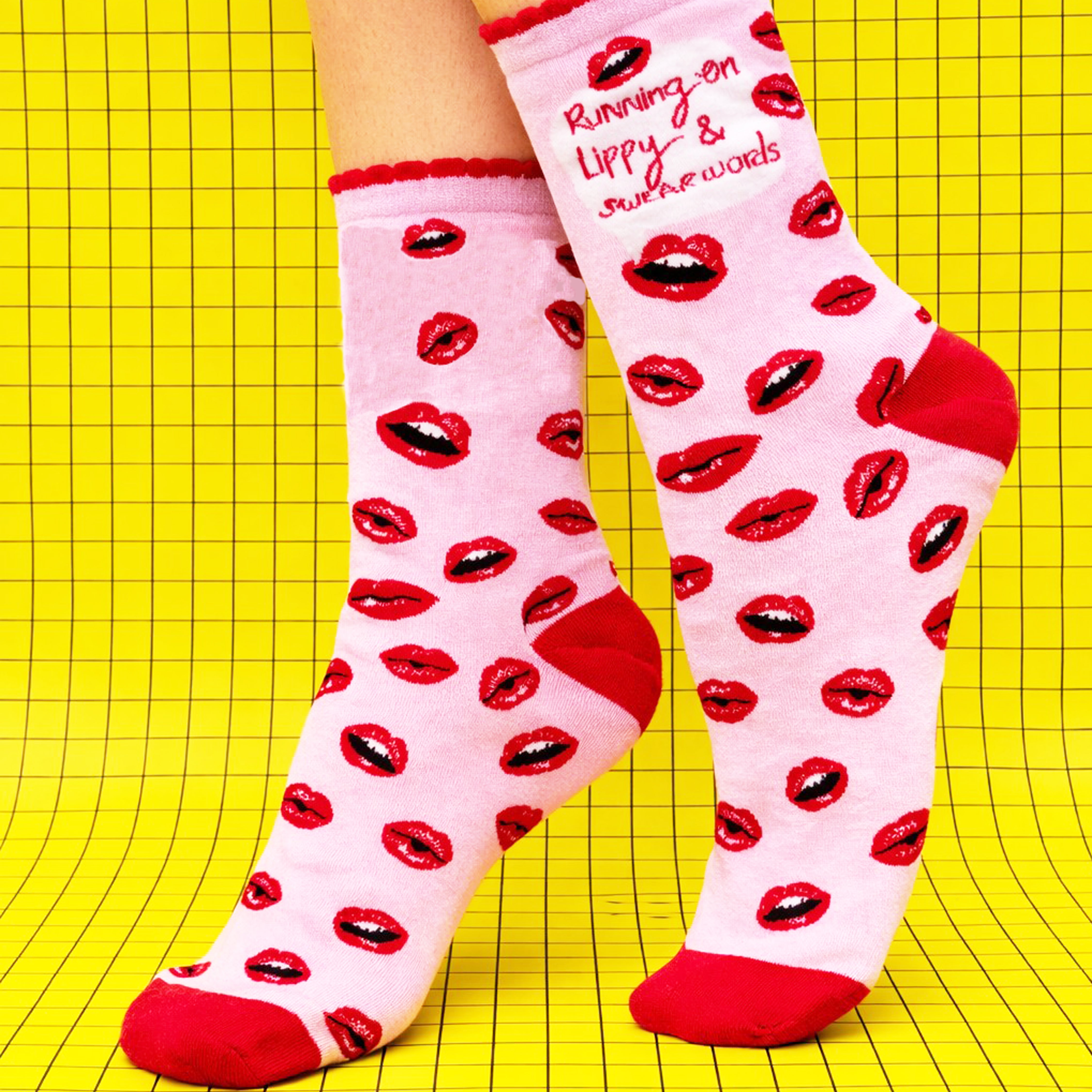 Small Talk 'Running on Lippy and Swear Words' Socks