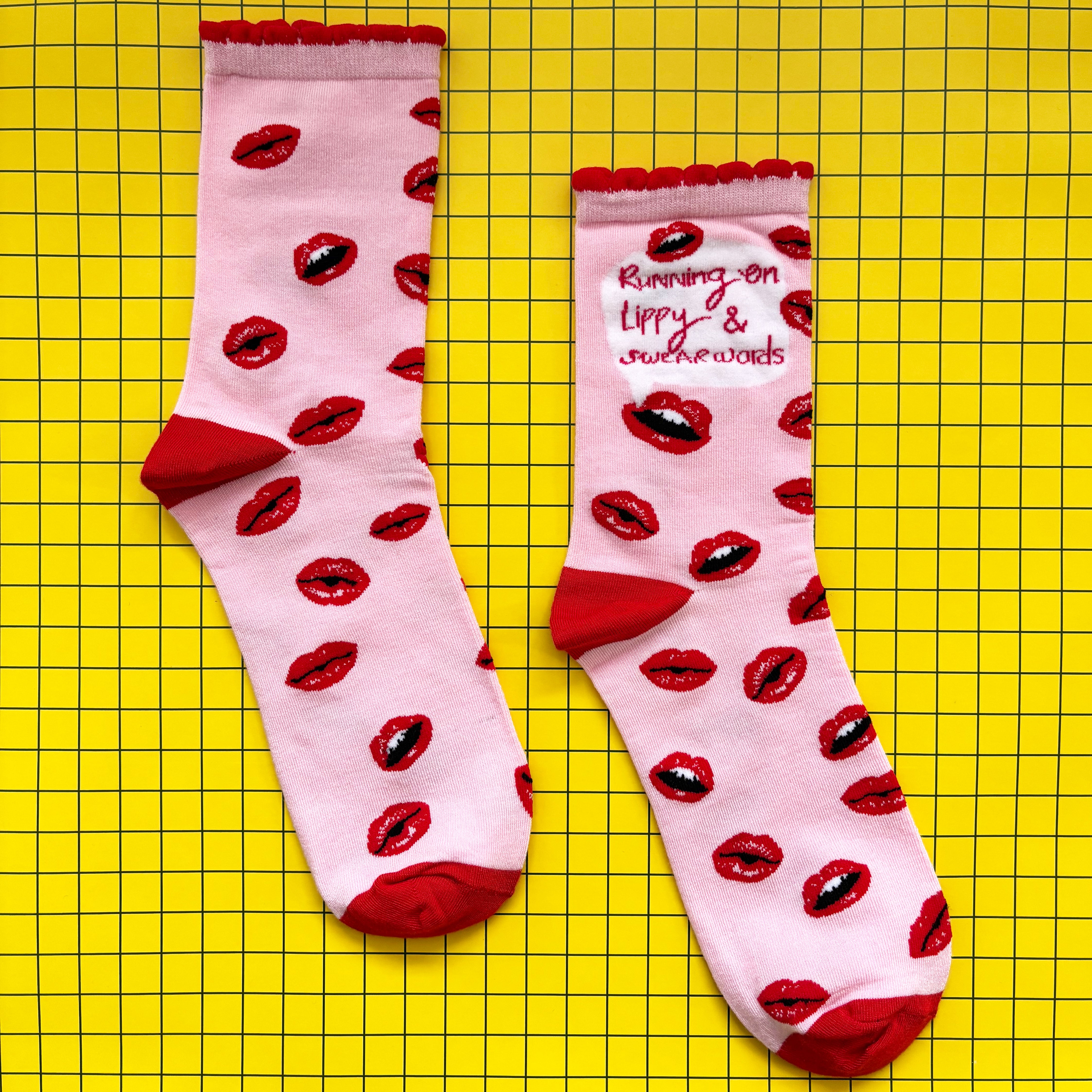 Small Talk 'Running on Lippy and Swear Words' Socks