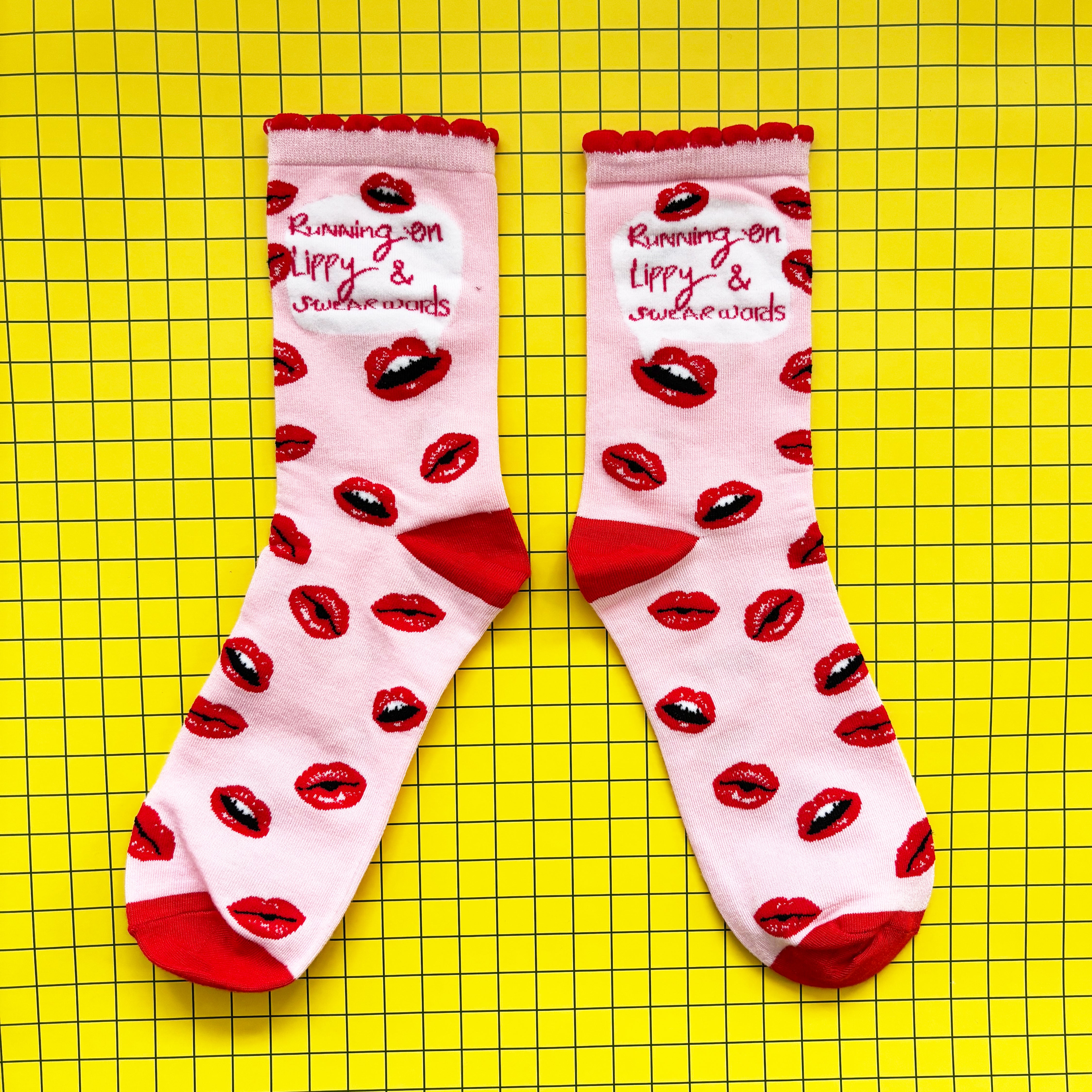 Small Talk 'Running on Lippy and Swear Words' Socks