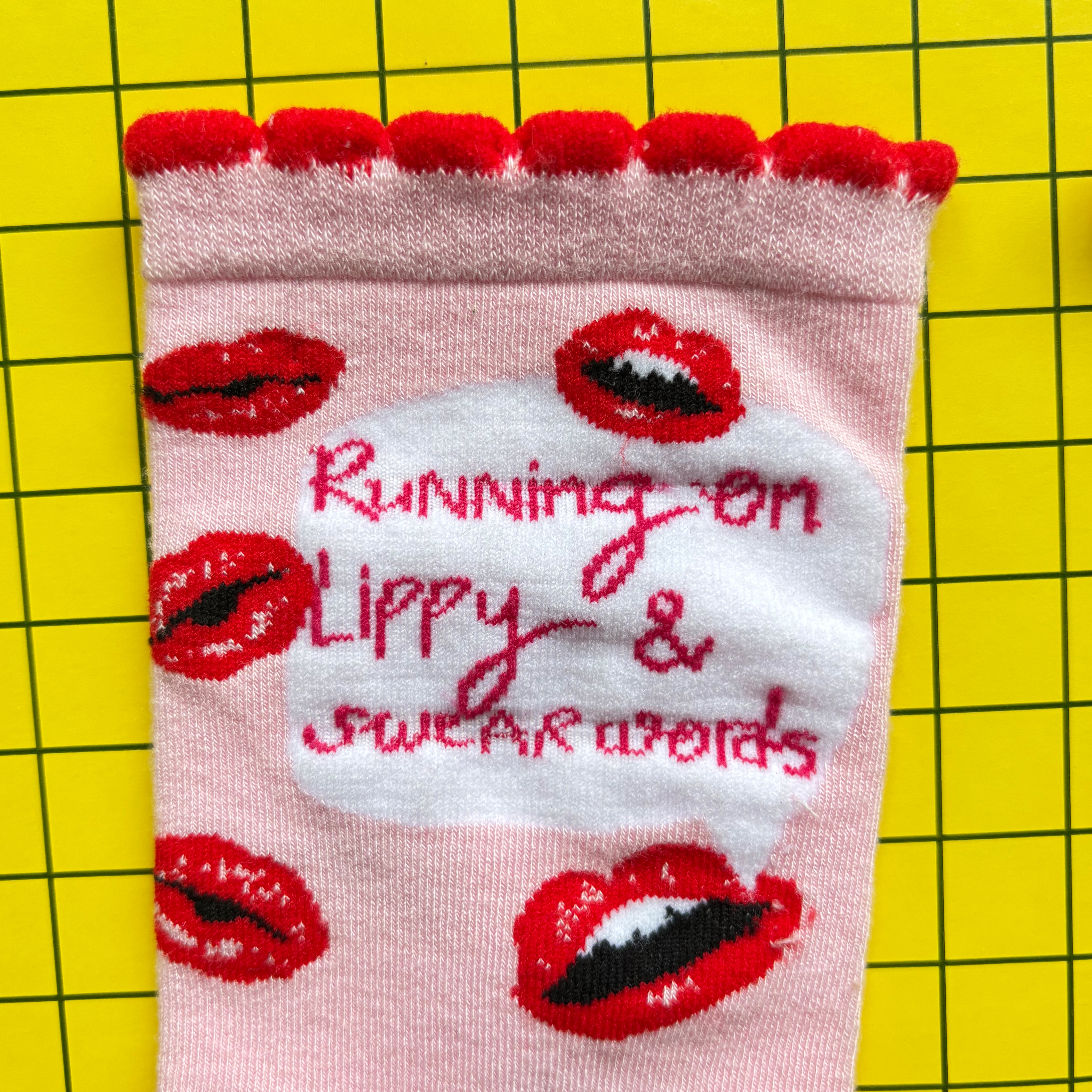 Small Talk 'Running on Lippy and Swear Words' Socks