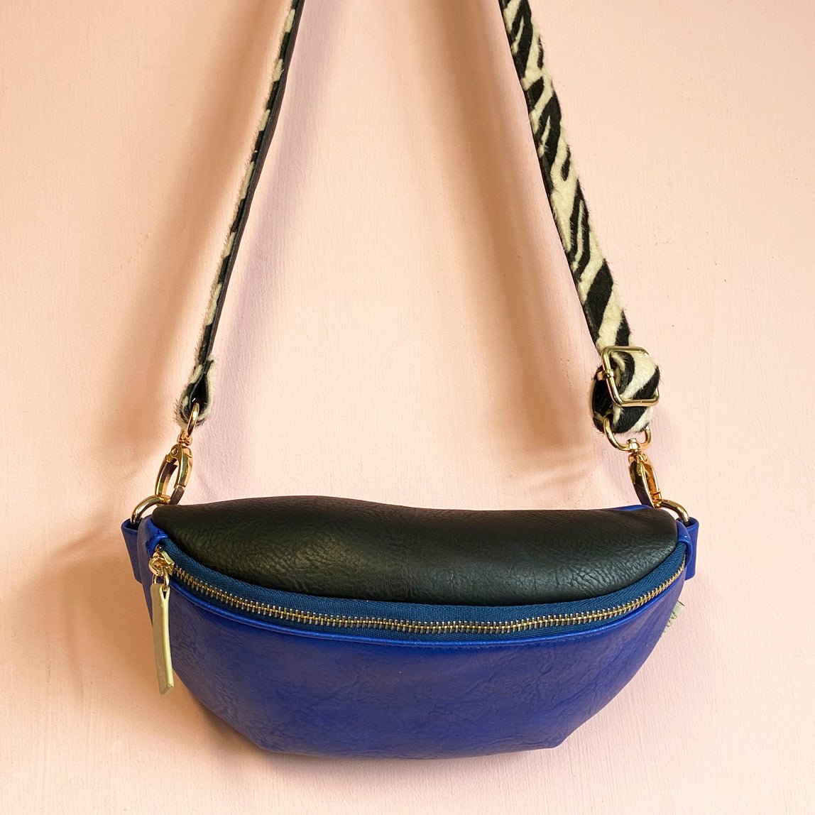 Animal Print Blue Zebra Bum Bag - House of Disaster