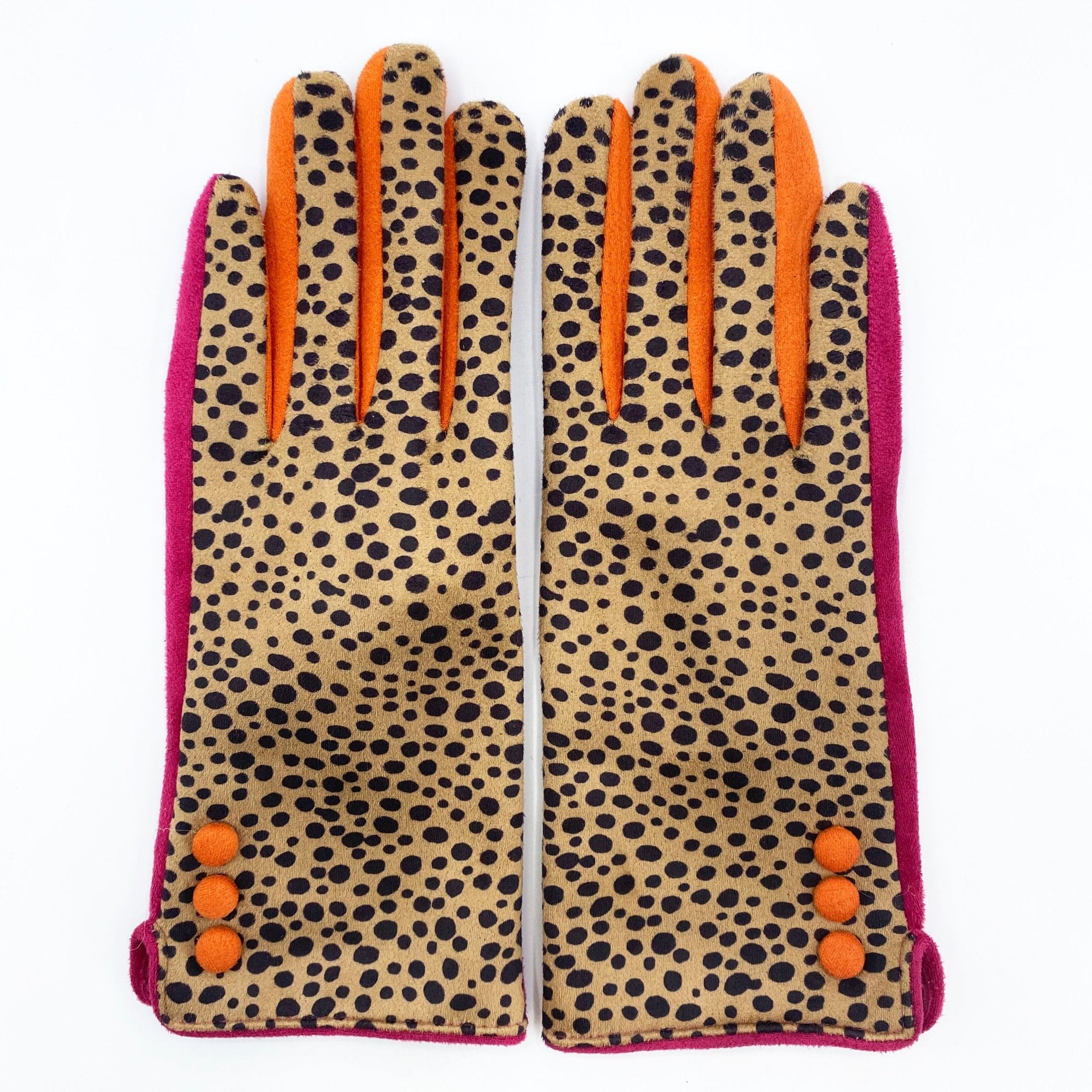 Animal Print 'Cheetah' Suedette Gloves - House of Disaster