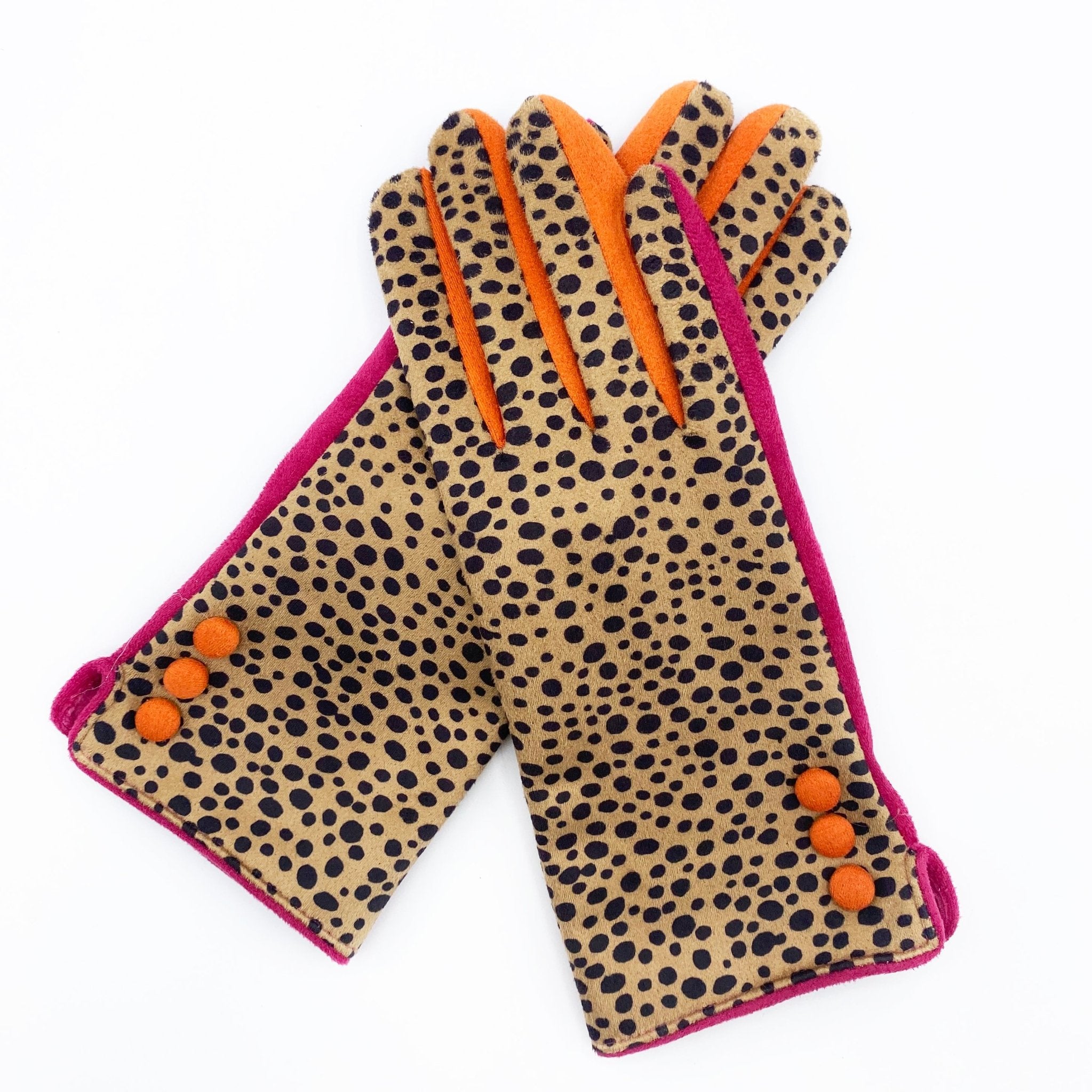 Animal Print 'Cheetah' Suedette Gloves - House of Disaster