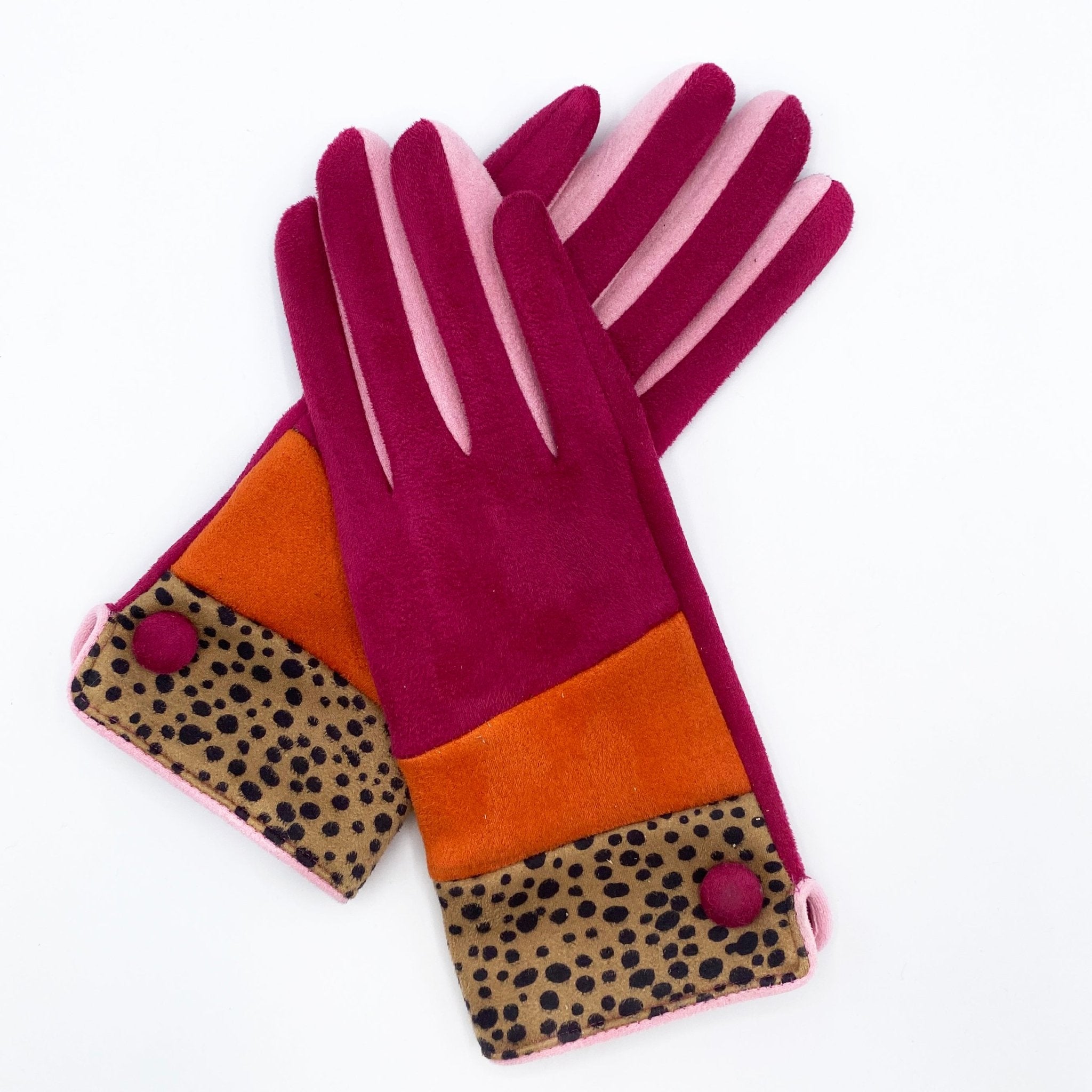 Animal Print Pink Cheetah Gloves - House of Disaster