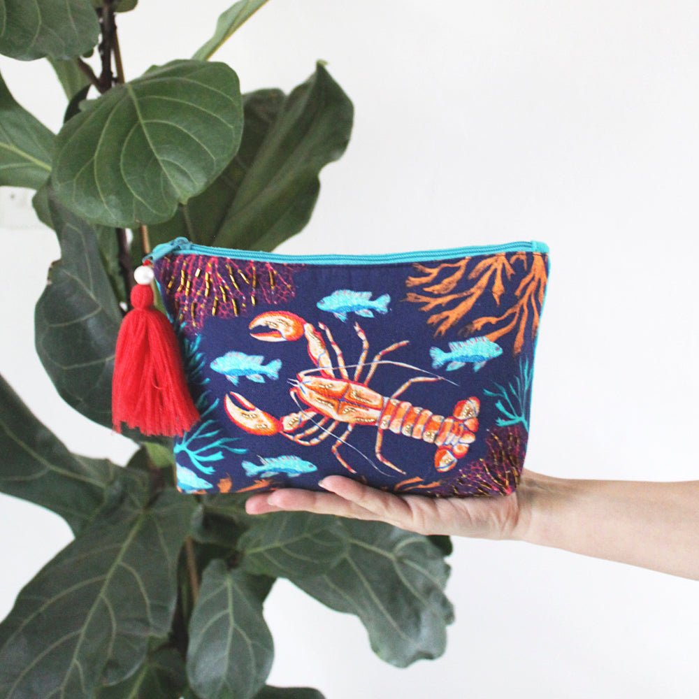 Coral Lobster Make up Bag - House of Disaster