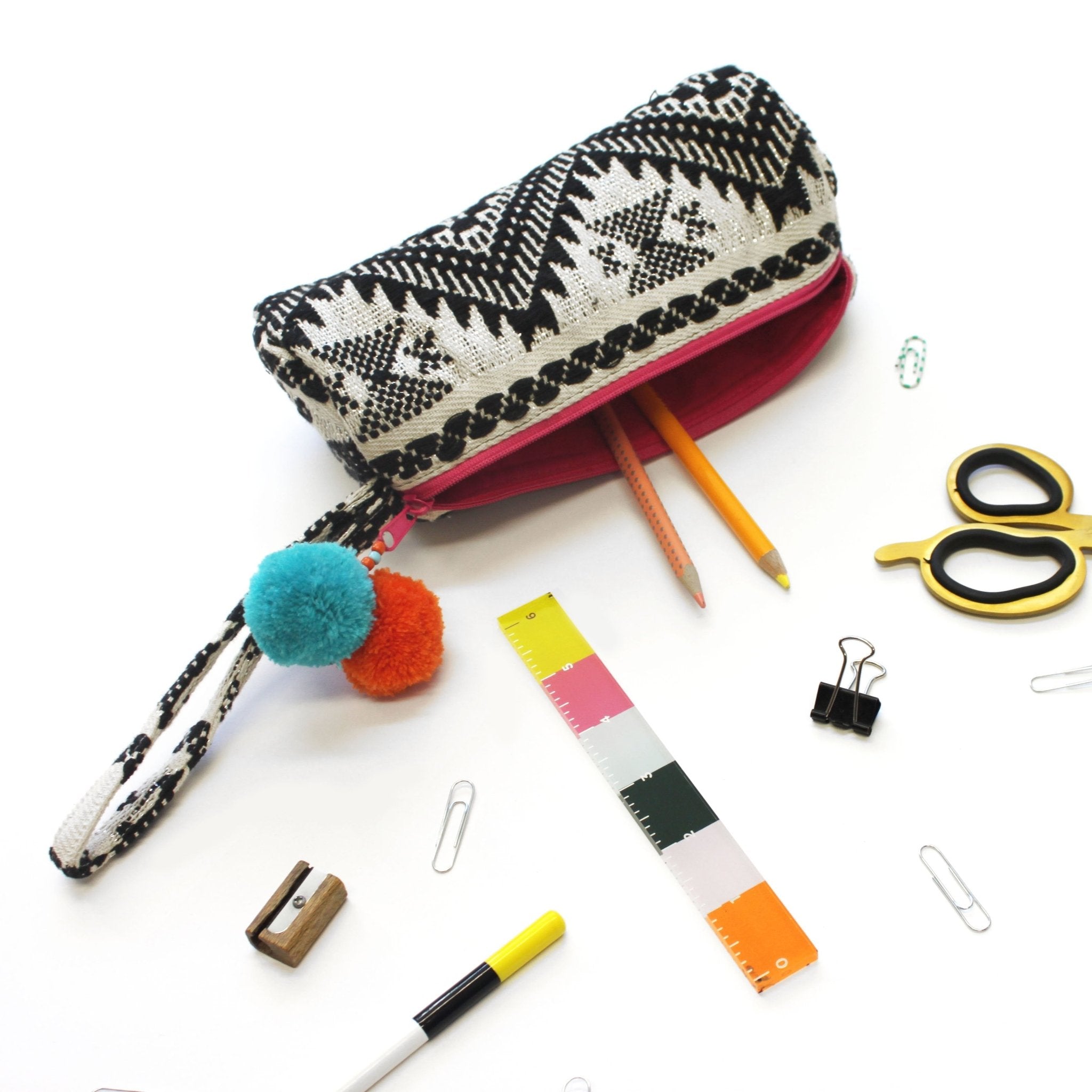 Embellished Tube Make Up Bag - Black - House of Disaster