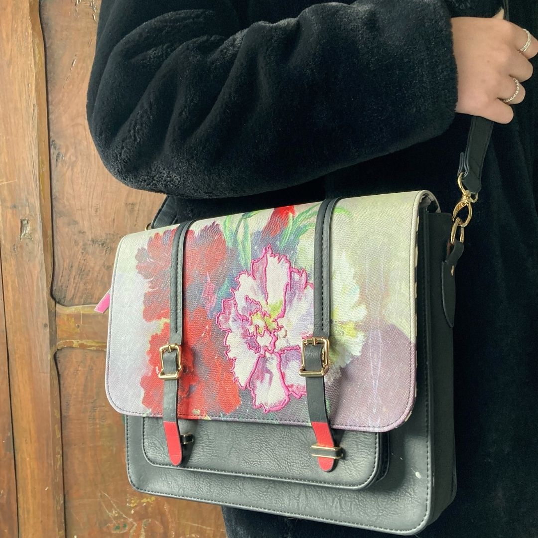 house of disaster Framed Red Satchel