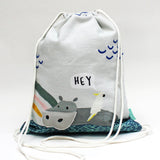 Little Arc Hippo Drawstring Bag - House of Disaster