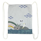 Little Arc Hippo Drawstring Bag - House of Disaster