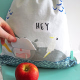 Little Arc Hippo Drawstring Bag - House of Disaster