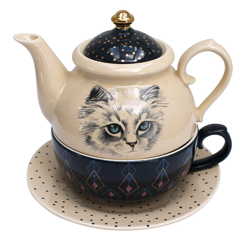 Meow Teapot Cup and Saucer
