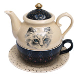 Meow Teapot Cup and Saucer