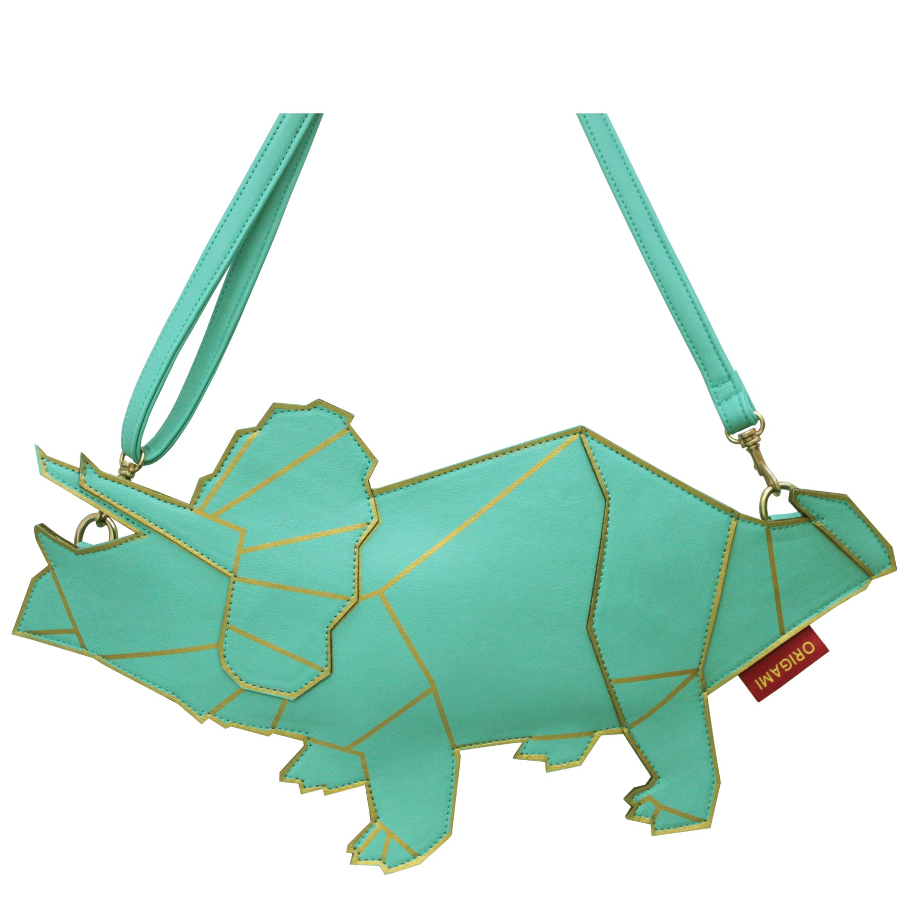 Origami Triceratops Clutch/ Shoulder Bag