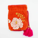 Posy Orange Drawstring Pouch Bag - House of Disaster