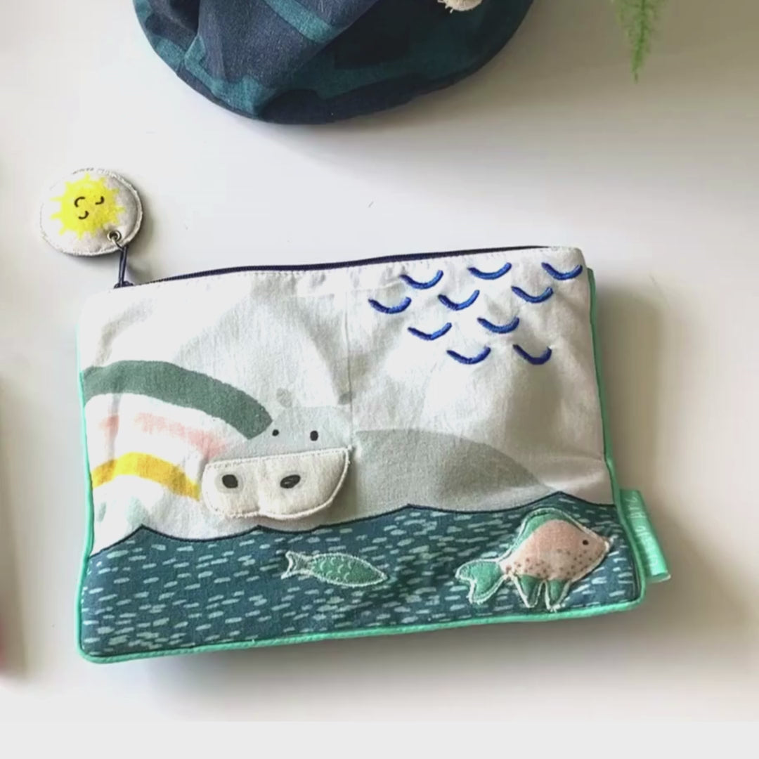 Little Arc Hippo Quilted Pouch