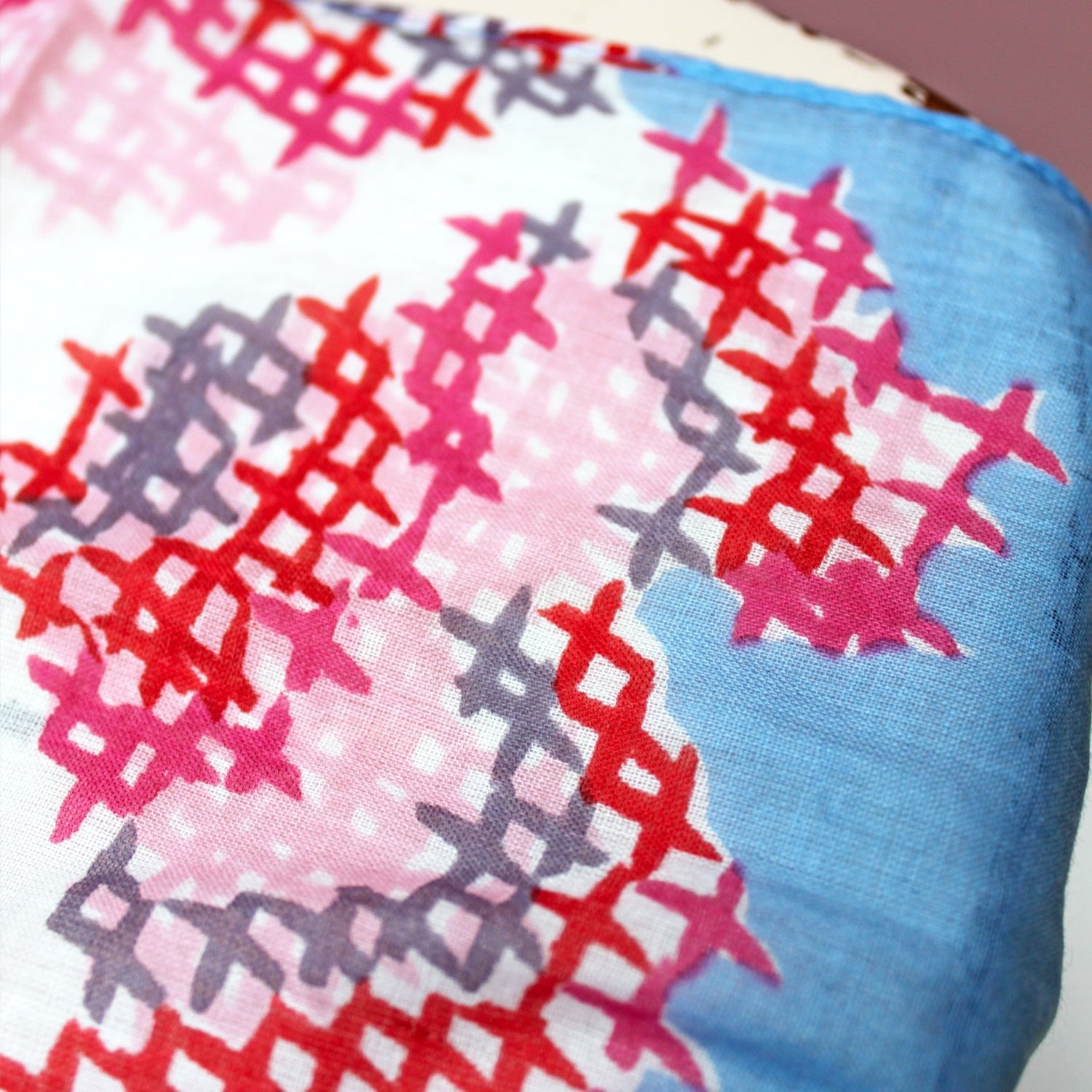 & Sew On Blue Flower Scarf - House of Disaster