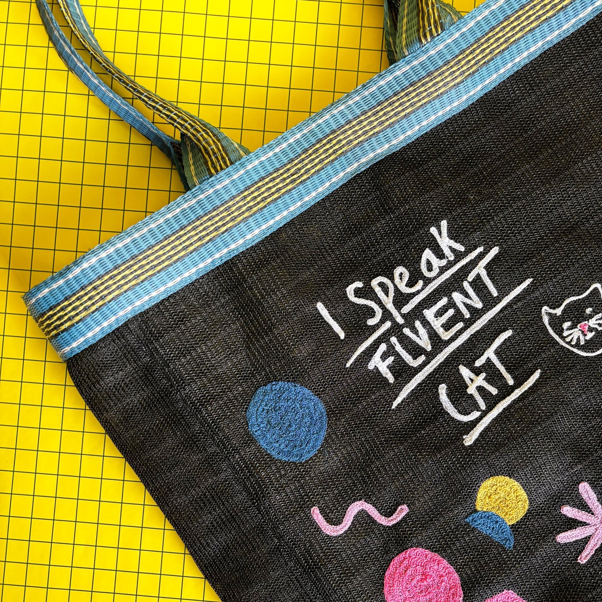 Small Talk 'Fluent Cat' Recycled Shopper - House of Disaster