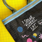 Small Talk 'Fluent Cat' Recycled Shopper - House of Disaster